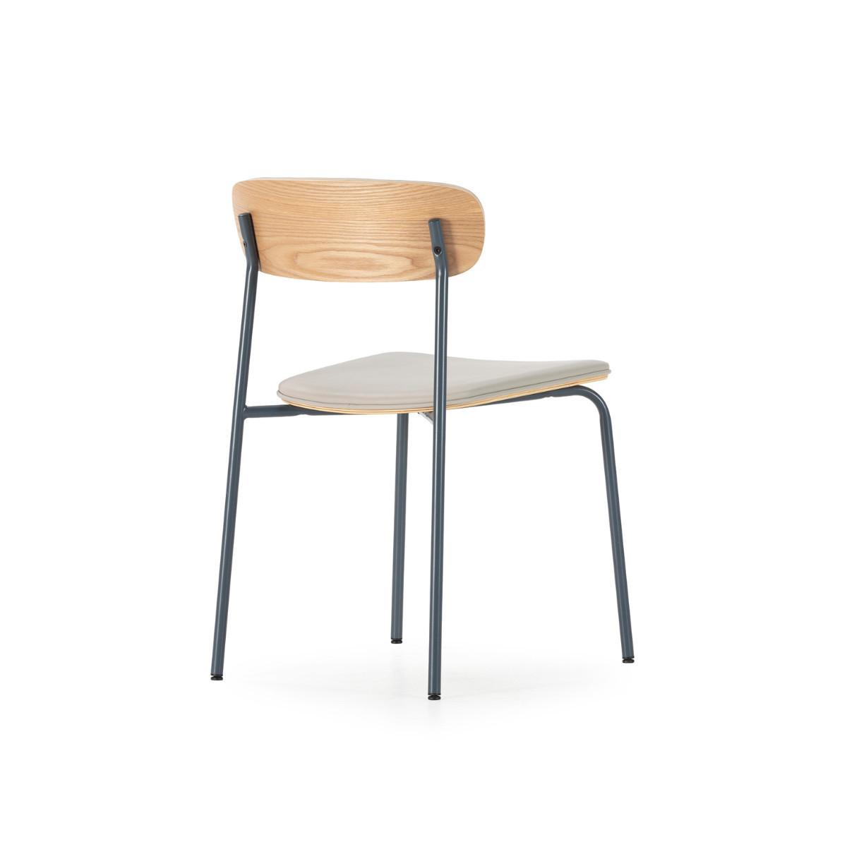 STÜHLE 2er-Set aus Kunstleder mit Metallbeinen 45,5/78/52 cm - Beige, Metall (45.5/78/15cm) - Calicosy
