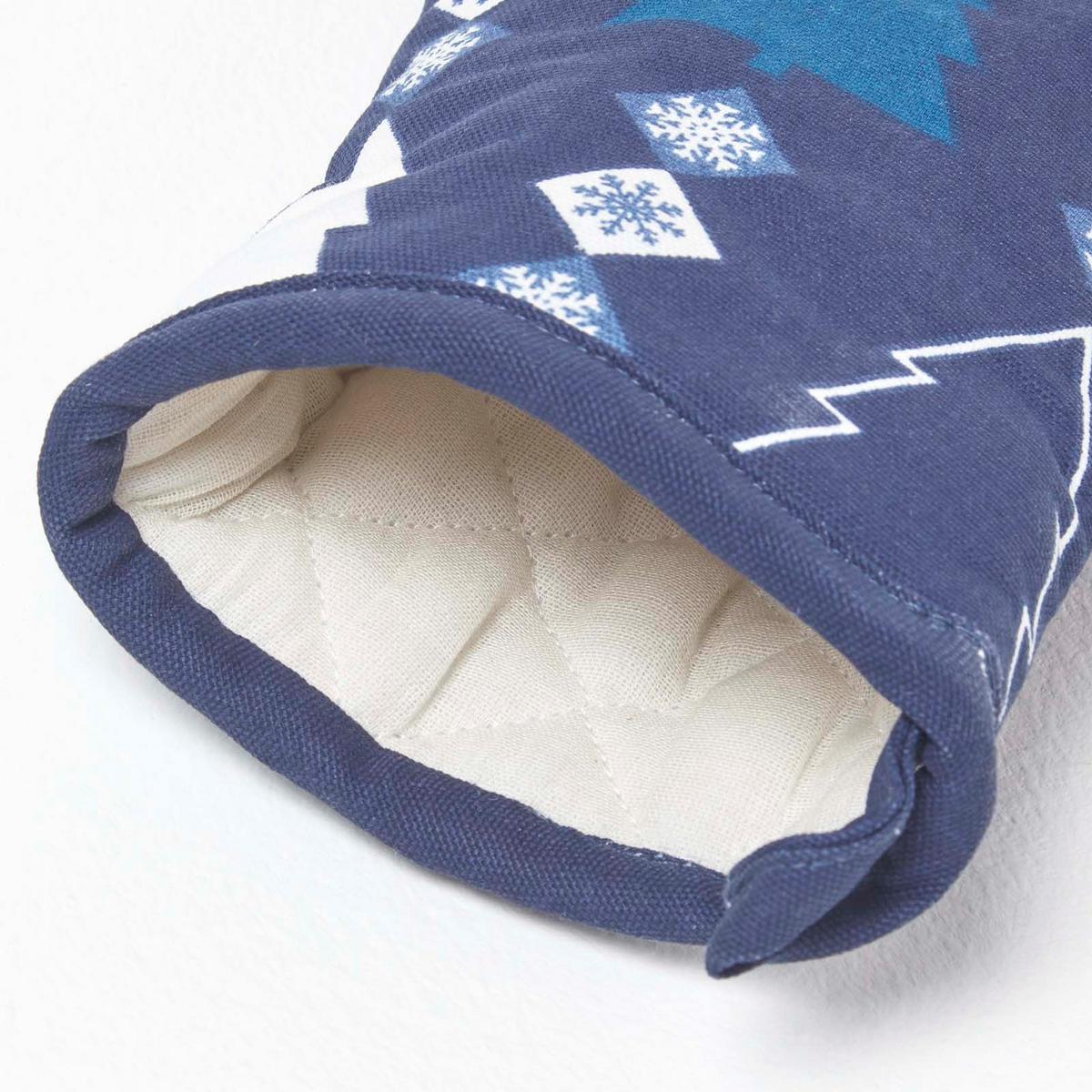 WEIHNACHTS-OFENHANDSCHUH Winterland, 18/32 cm - Blau, Textil (18/32cm) - Homescapes
