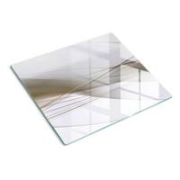 GLASPLATTE 60x52 cm Abstraktion - Blau/Beige, Glas (60/0.4/52cm) - TULUP