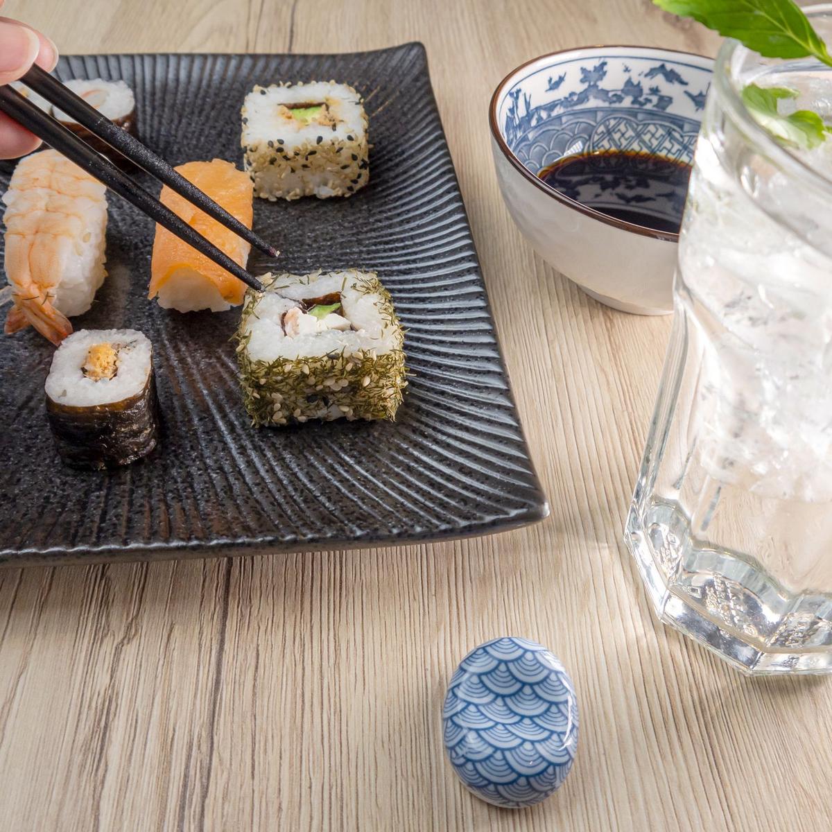 SUSHI TELLER - Schwarz, Keramik (20.5/2.8/23cm) - Intirilife