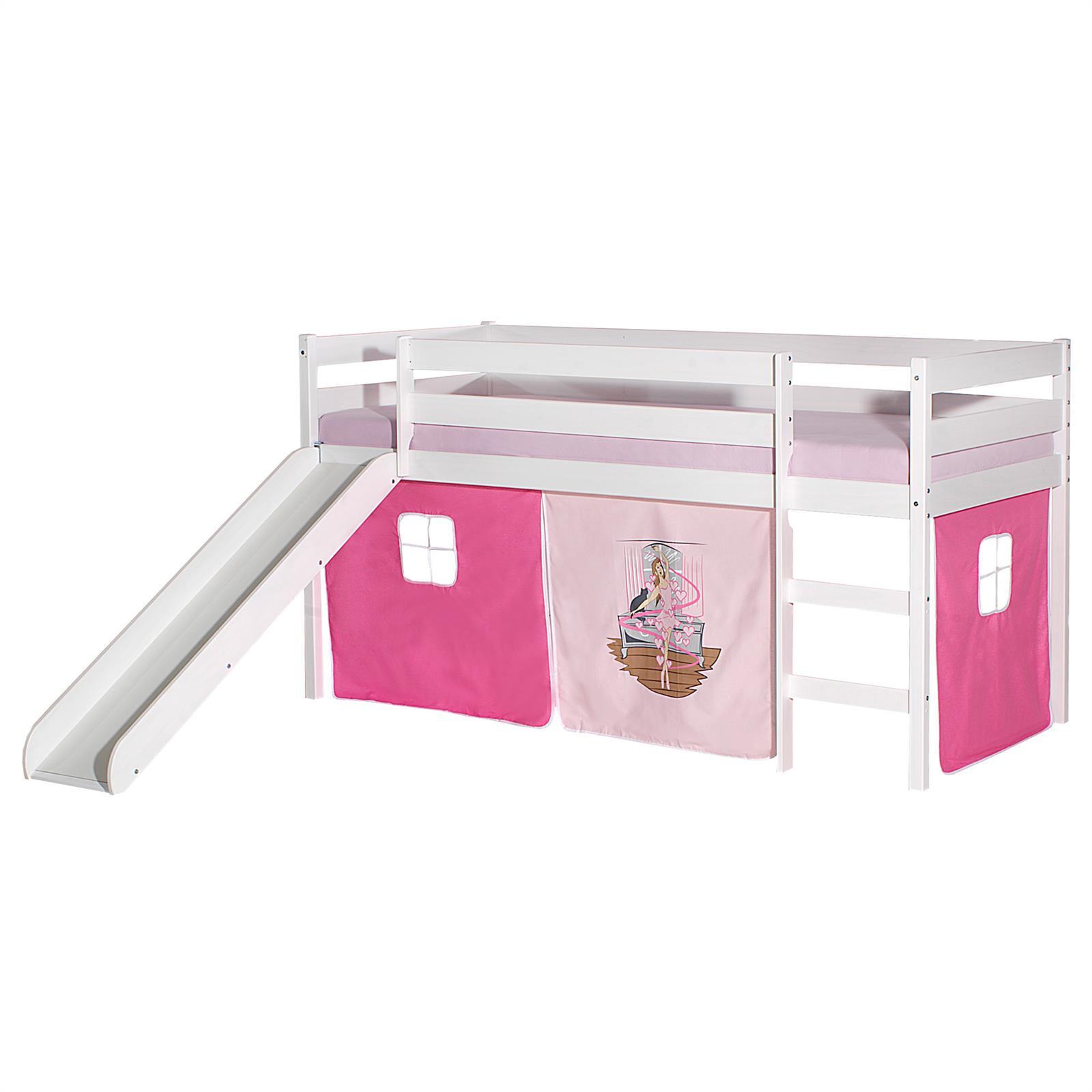 HOCHBETT MIT RUTSCHE BENNY 90x200 cm weiß - Weiß, Holz (96/112/206cm) - IDIMEX