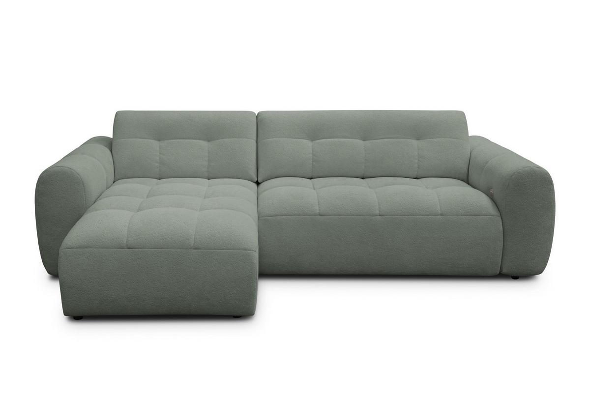ECKSOFA LUMERO 4-Sitzer LINKS, olive - Schwarz/Olivgrün, Holz/Textil (275/166cm) - Courtois Laville