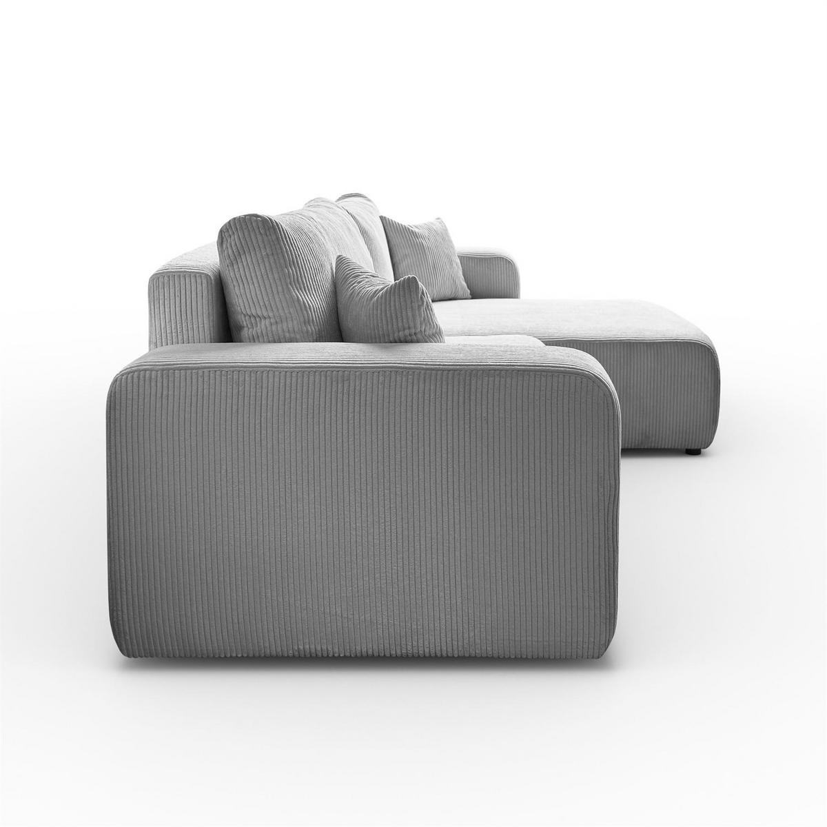 ECKSOFA Gepolstertes PRESTIGE XL mit Schlaffunktion und Bettkasten, Poso 110 - Hellgrau, Textil (277/143cm) - Lookway