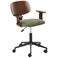 SCHREIBTISCHSTUHL Stoff Grün Gunnison - Braun, Textil (63/74/63cm) - Beliani