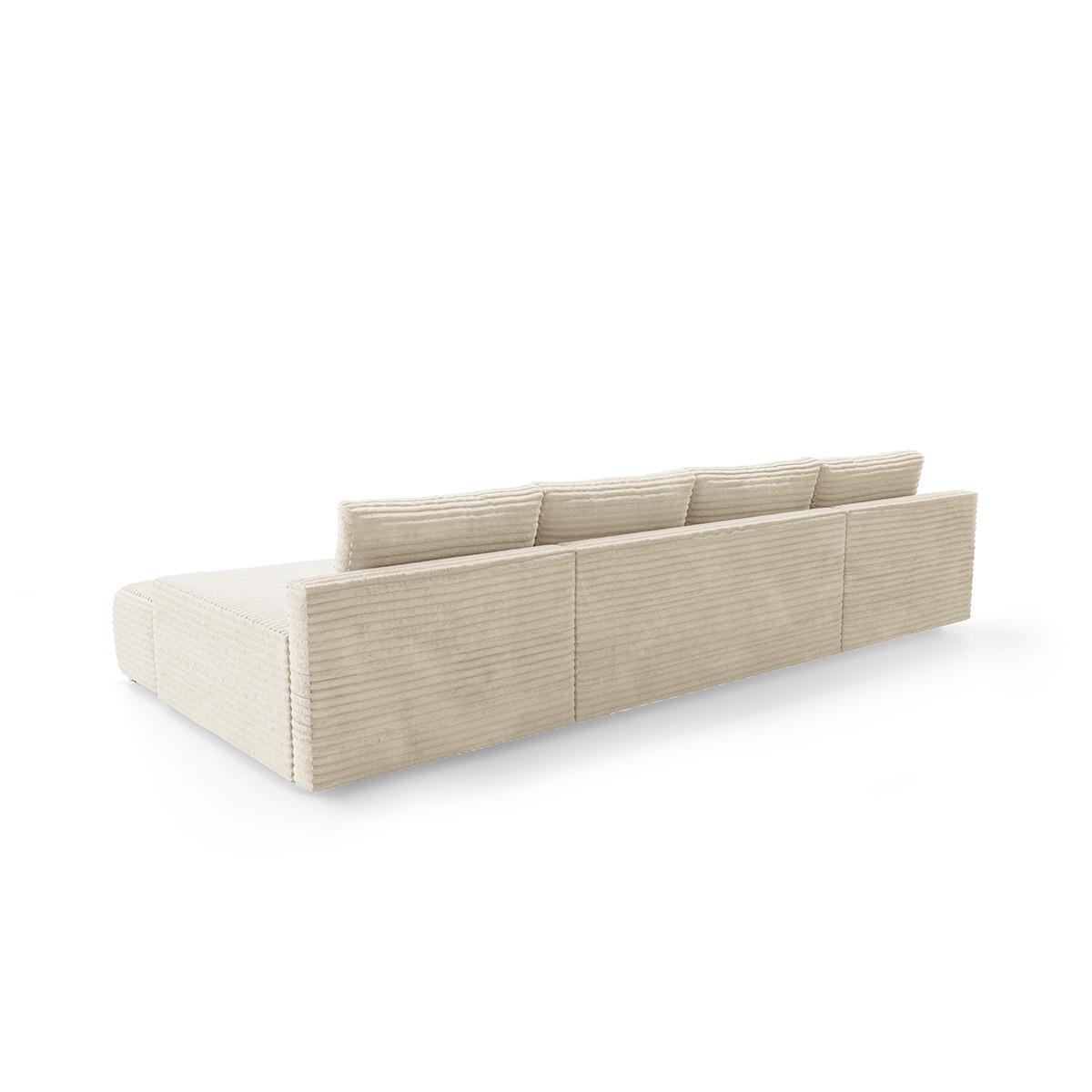 PANORAMASOFA Ivana 4 Sitzplätze Gebrochenes Weiß - Weiß, Holz (350/85/172cm) - Petits-meubles