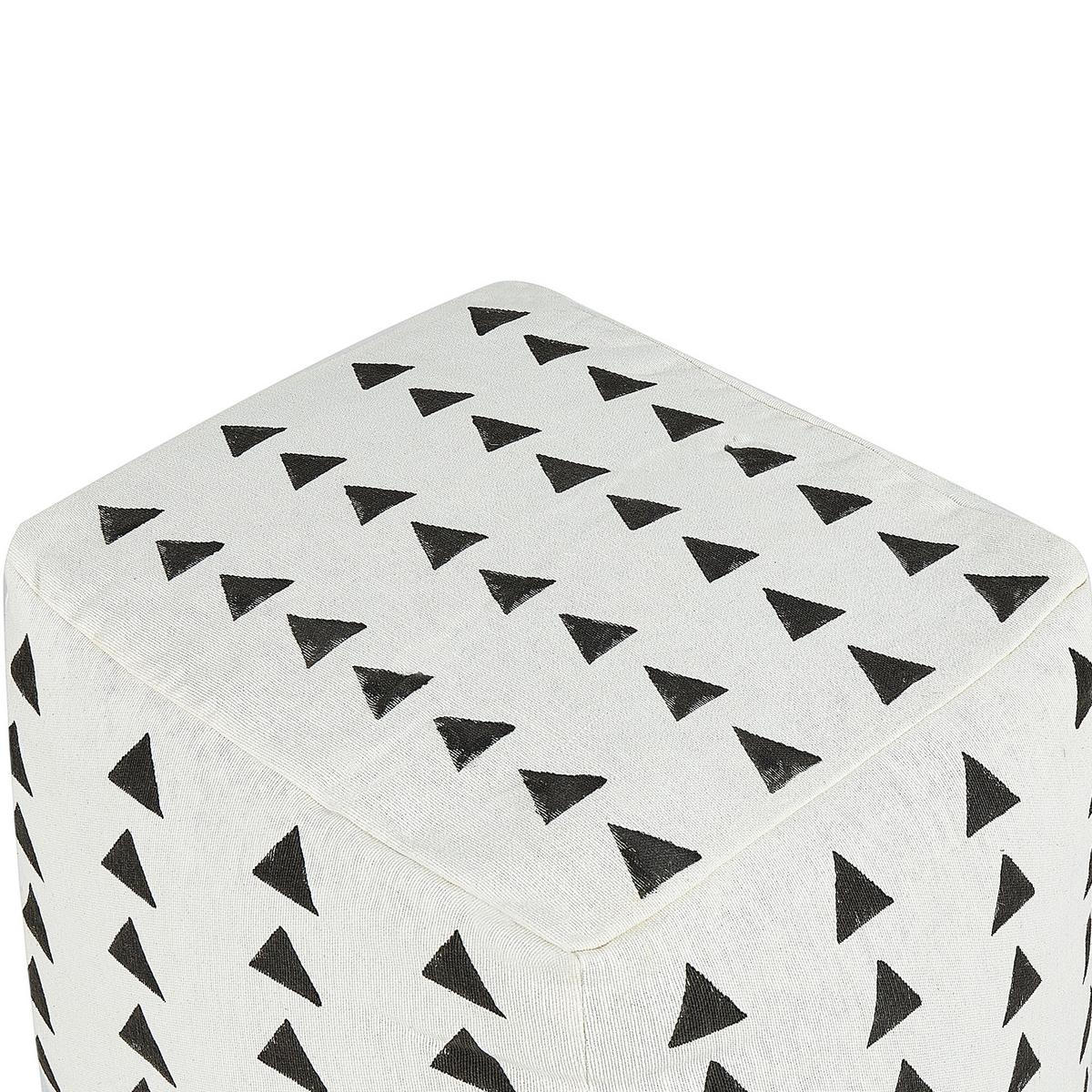 POUF Baumwolle Cremeweiß Tarodi - Weiß, Textil (45/45/45cm) - Beliani