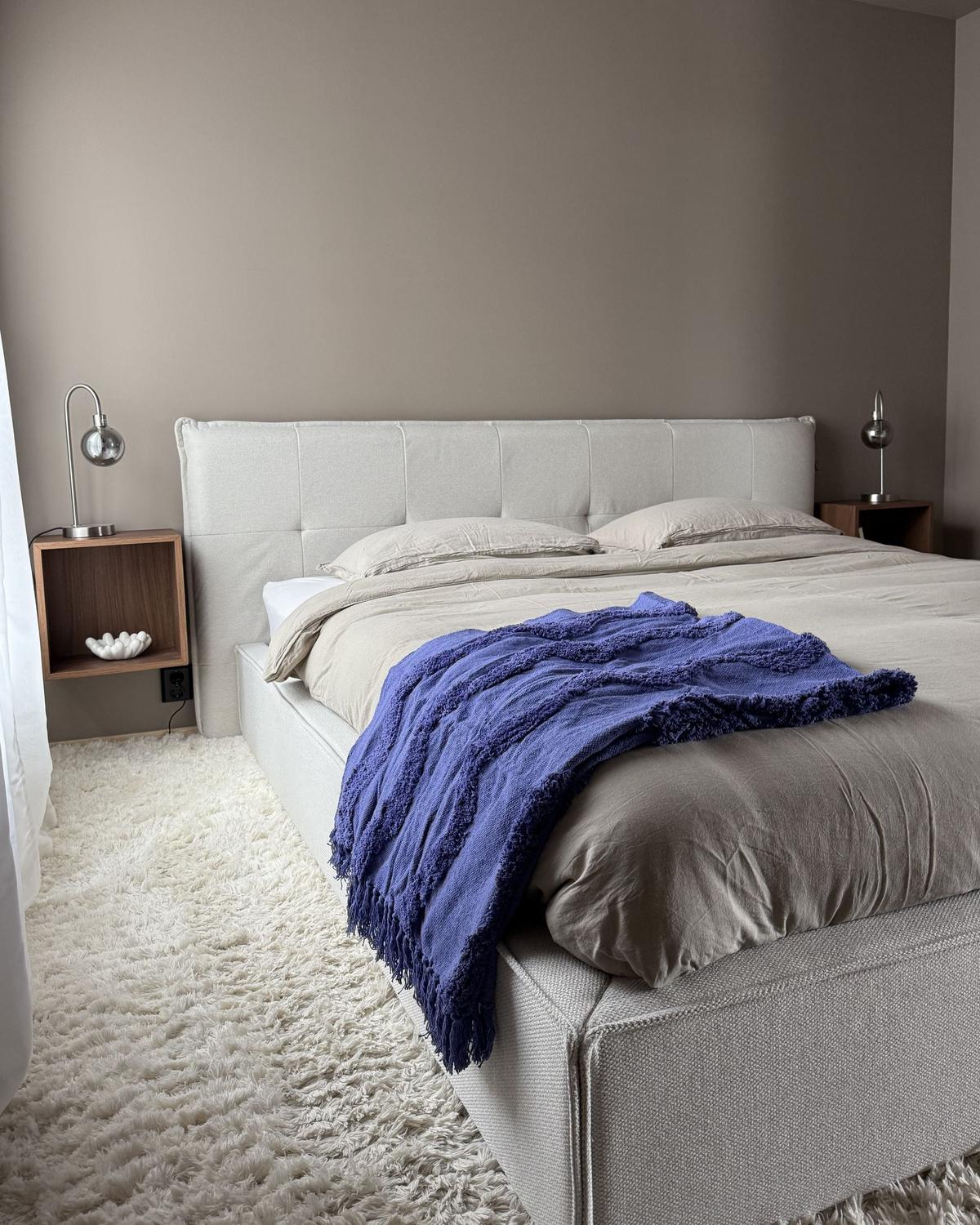 DECKE Purpur Khari 125/150 cm - Lila, Naturmaterialen/Textil (125/150cm) - Beliani