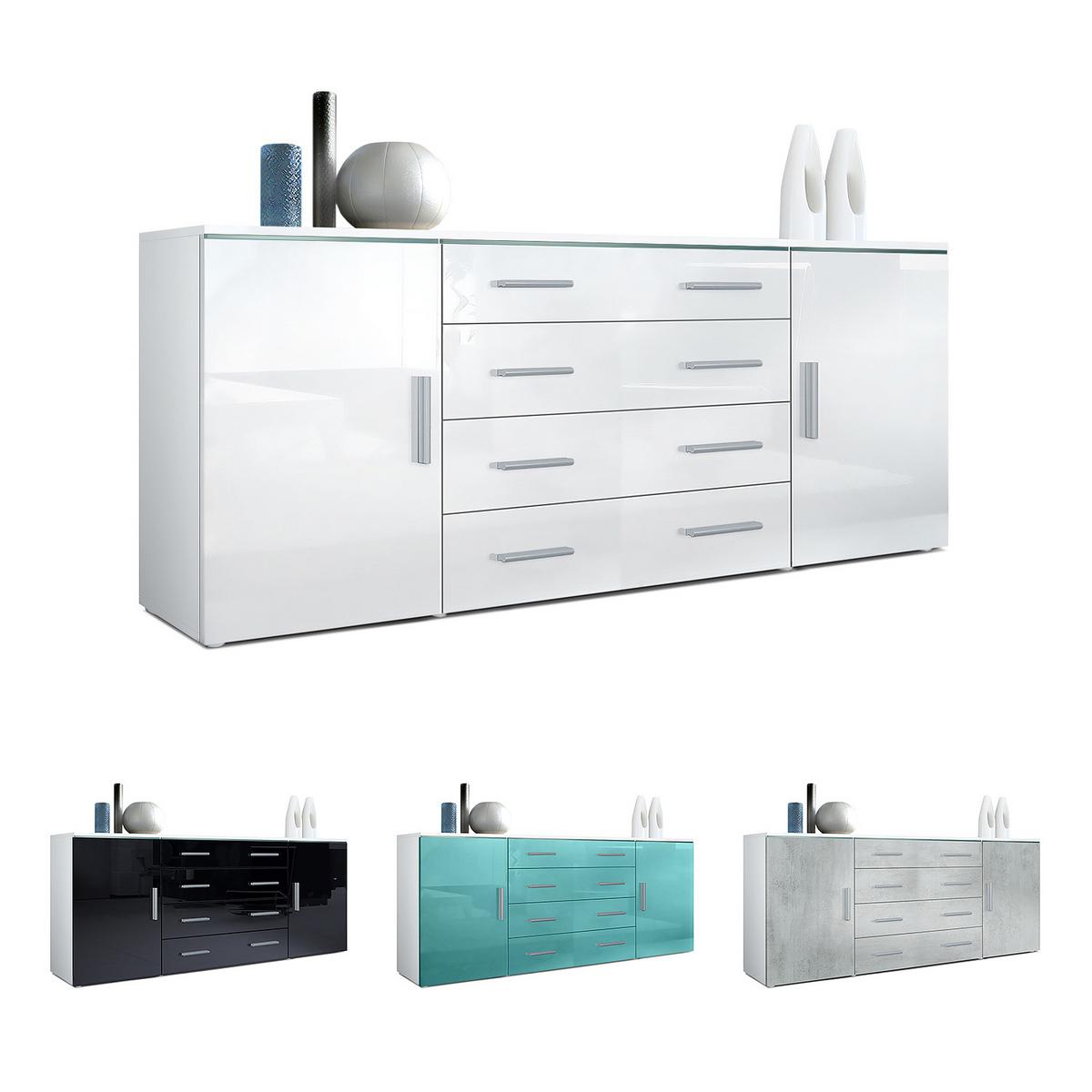 SIDEBOARD Verona Brombeer Hochglanz - Brombeere, Holzwerkstoff (166/72/35cm) - Vladon
