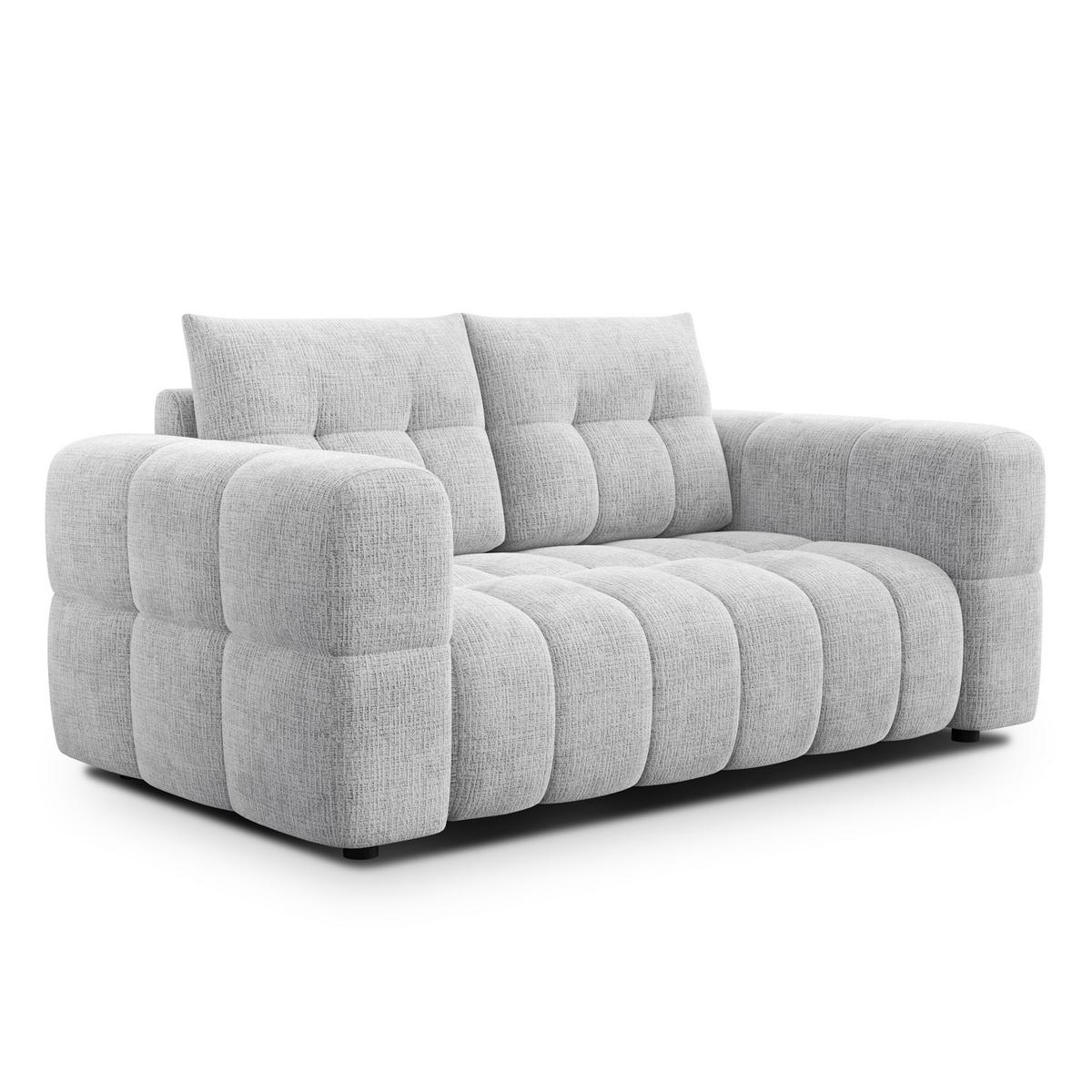 SOFA CLOUDI 2-Sitzer, hellgrau - Hellgrau/Schwarz, Holz/Textil (181/89/104cm) - Wozimo