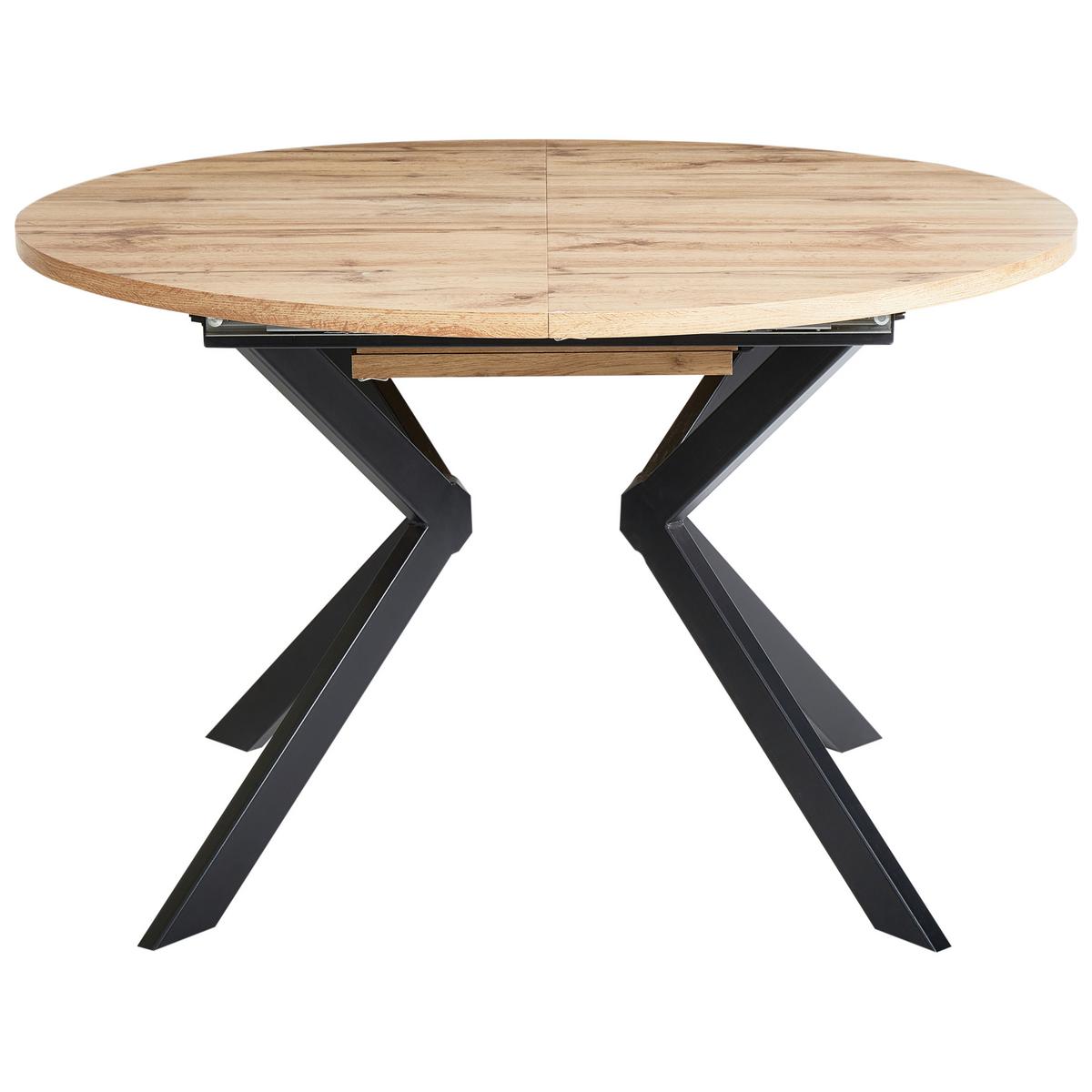 ESSTISCH ausziehbar Hellbraun 120-160/120 cm Carlea - Hellbraun, Holzwerkstoff (120/120/77cm) - Beliani