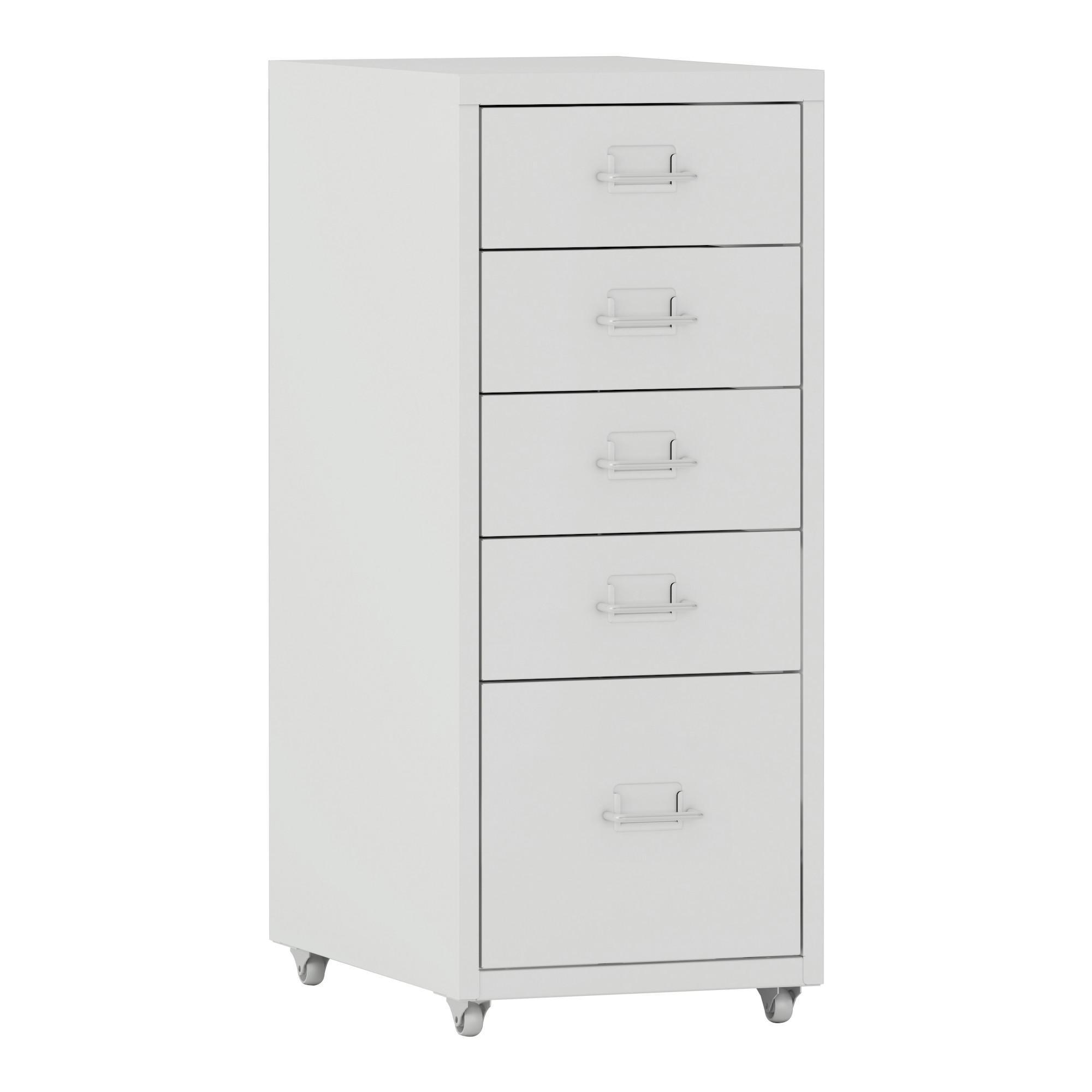 ROLLCONTAINER Kökar - Weiß, Metall (28/69/41cm) - [en.casa]