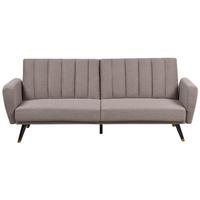 3-SITZER-SCHLAFSOFA Samtstoff hellbraun Vimmerby - Braun, Textil (212/90/80cm) - Beliani
