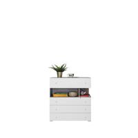 KOMMODE GALIA 85/90/40cm mit 4 Schubladen Türen Weiß - Eichefarben/Weiß, Holzwerkstoff (85/90/40cm) - MASSENO