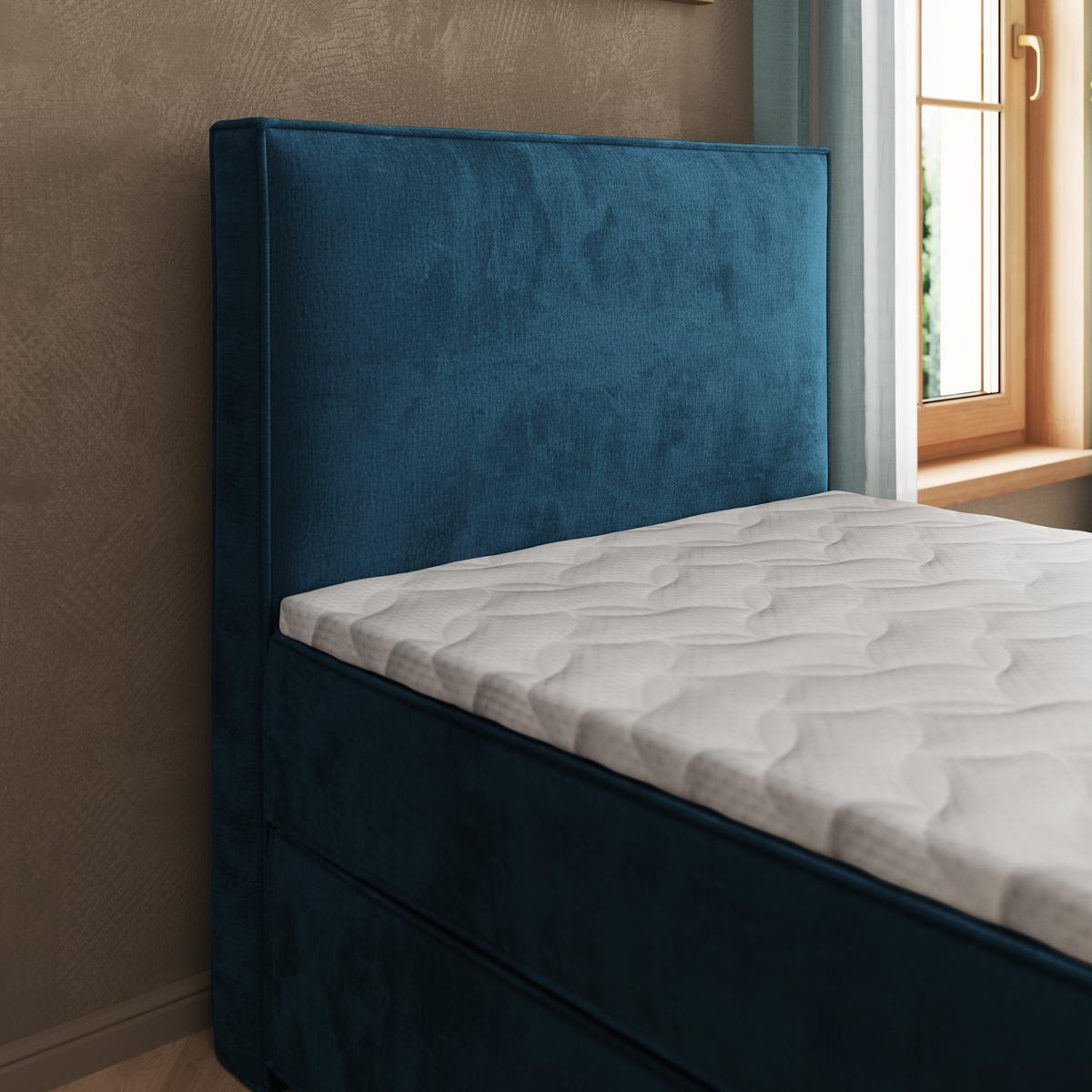BOXBETT PELLIO 80x200 cm mit Matratze und Topper - Blau - Blau, Holz (80/200cm) - MASSENO