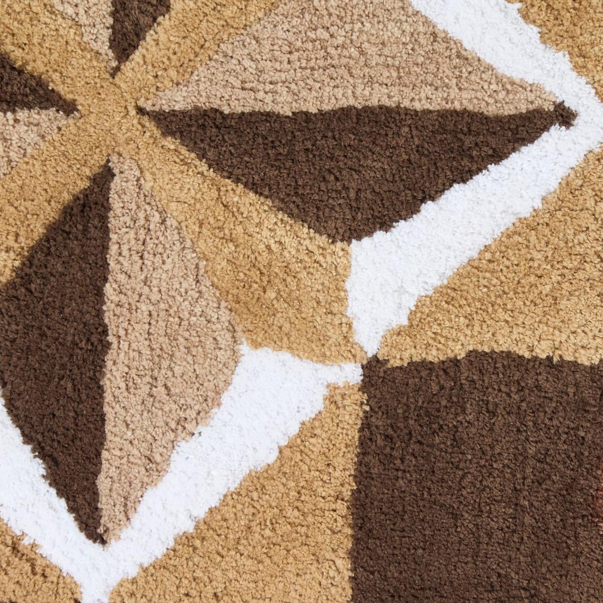 BADTEPPICH Mosaik, rund 60 cm, 100 % Baumwolle - Braun, Textil (60/60cm) - Homescapes