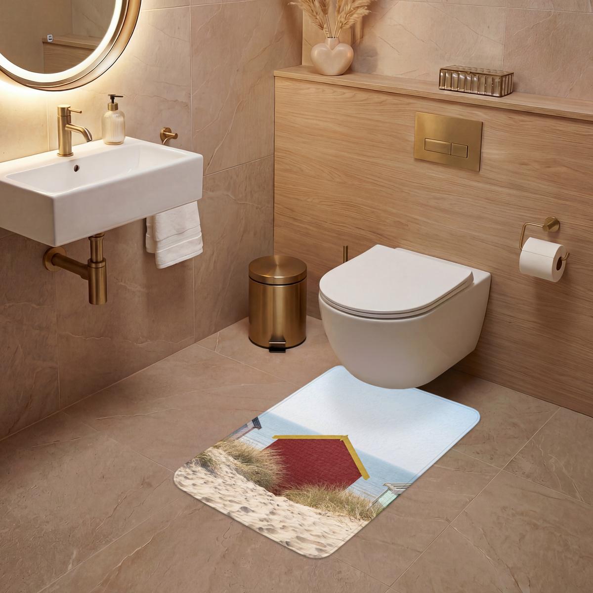 WC-VORLEGER Strand - Ferienhäuser - Farbenfroh - Dünen WC Teppich 50x80 cm - Multicolor, Textil (50/1cm) - OnlyWow