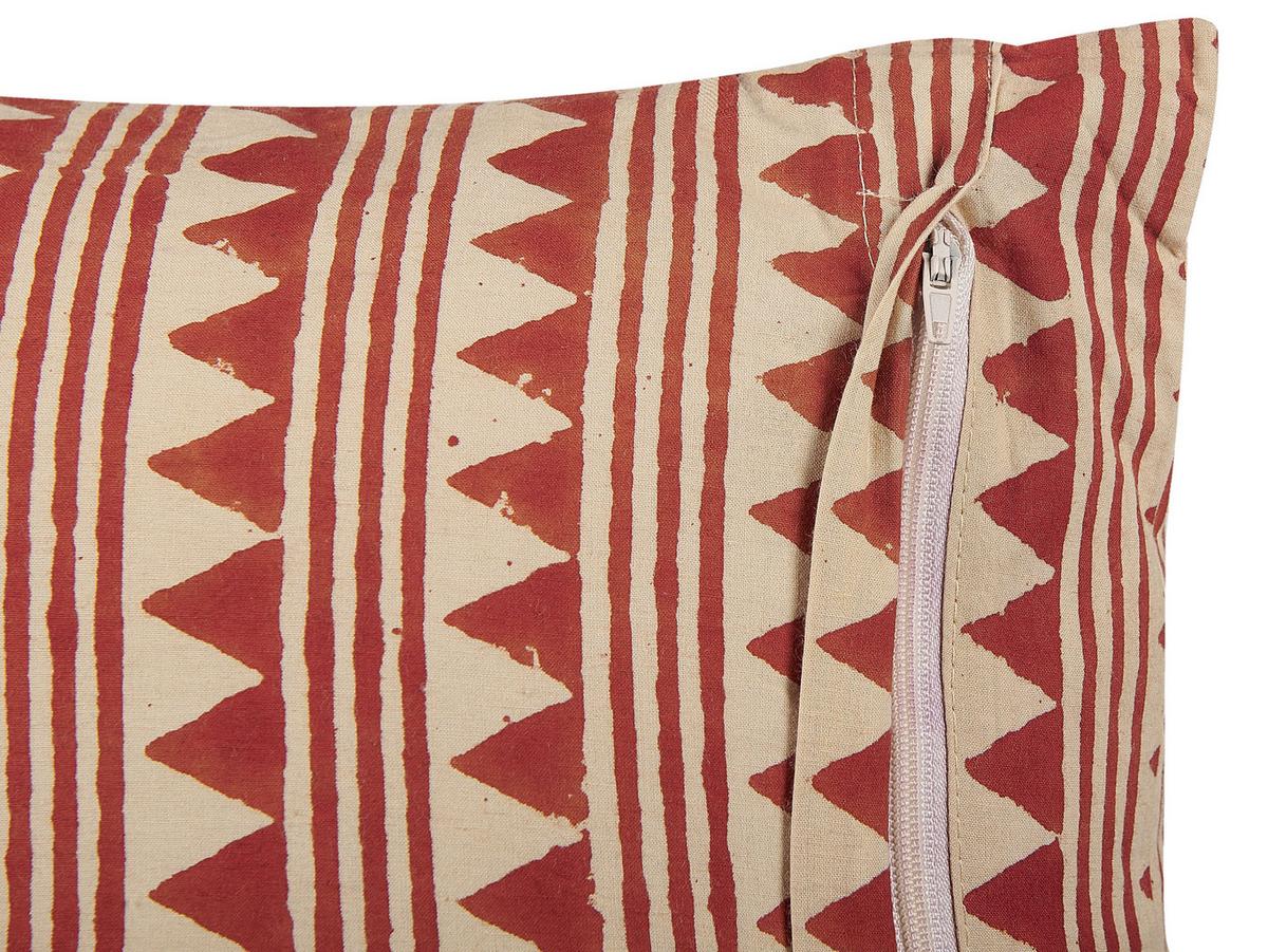 DEKOKISSEN Rot 45/45 cm Deglupta - Rot, Naturmaterialien/Textil (45/45cm) - Beliani