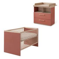 BABYZIMMER-SET Jimmy 2-teilig - Mauve, Holz/Holzwerkstoff (143/103/77cm) - Roba