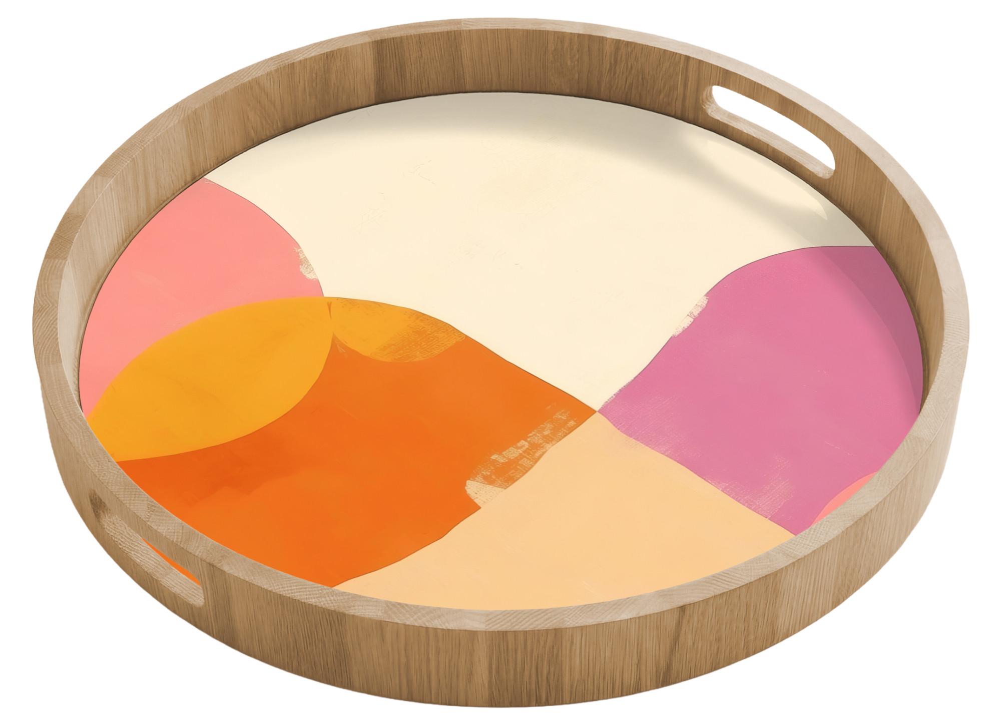 TABLETT Formen - Abstrakt - Farbenfroh 50x50 cm - Orange, Holz (50/5/5cm) - OnlyWow
