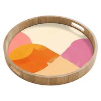 TABLETT Formen - Abstrakt - Farbenfroh 50x50 cm - Orange, Holz (50/5/5cm) - OnlyWow