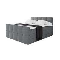 BOXBETT mit Matratze H3/H4 - FAMA-Z KING - 120x200 cm Dunkelgrau Poso - Taupe, Holzwerkstoff (120/200cm) - ALTDECOR