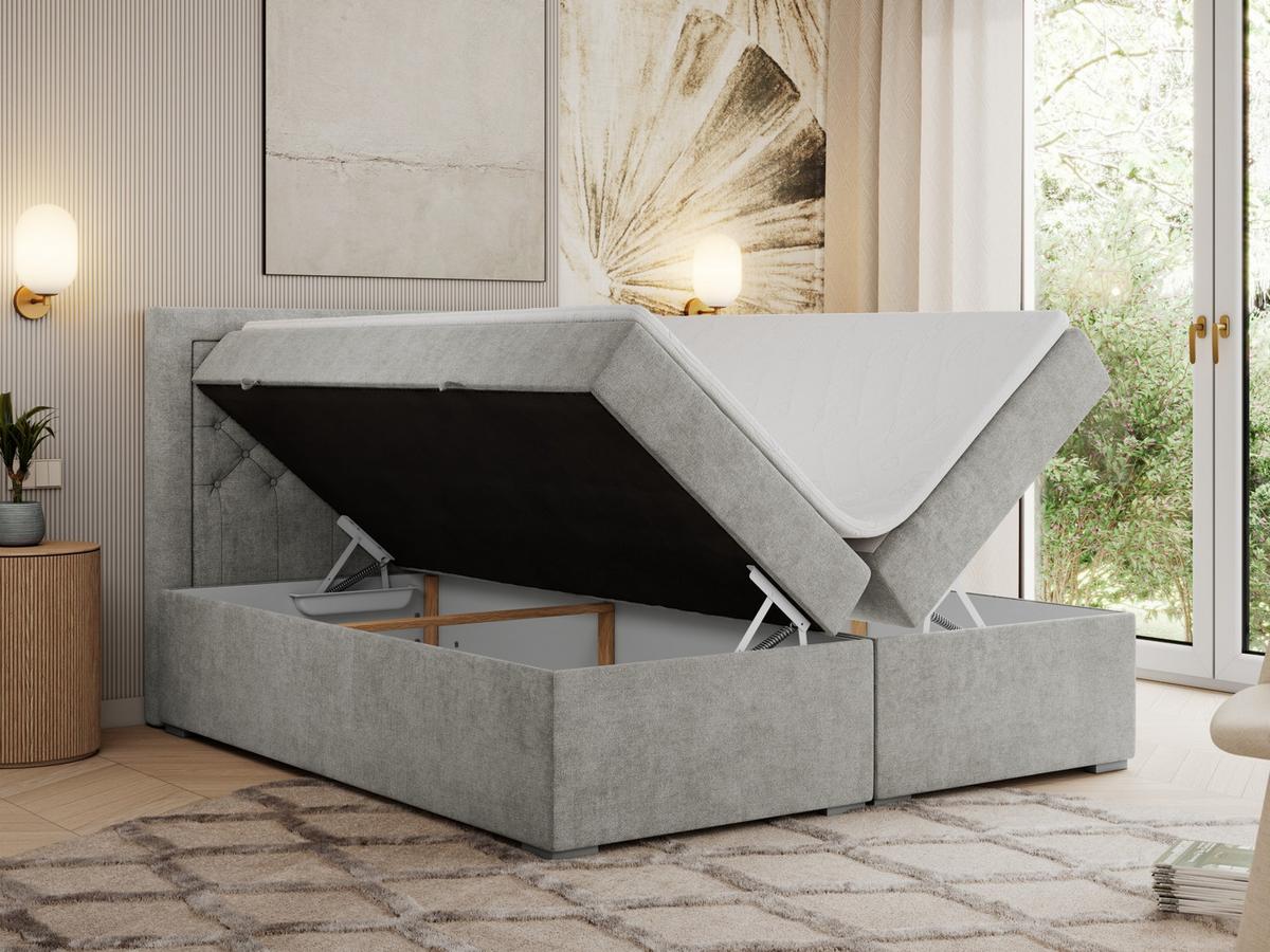 BOXBETT JASIR 120/200 - Braun Kunstleder - H3 - Braun, Holz/Textil (120/200cm) - MKS