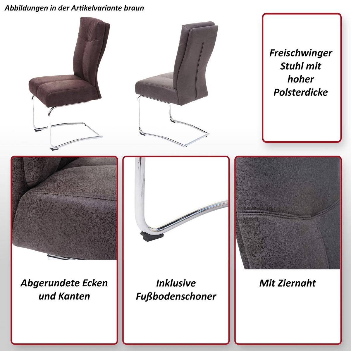 ESSZIMMERSTUHL Grau, Braun 6er-Set - Braun/Grau, Textil (46/105/60cm) - MCW