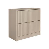 SCHUHSCHRANK Tireno 2K - Kaschmir/Goldfarben, Holzwerkstoff/Kunststoff (80/75/40cm) - MIRJAN24