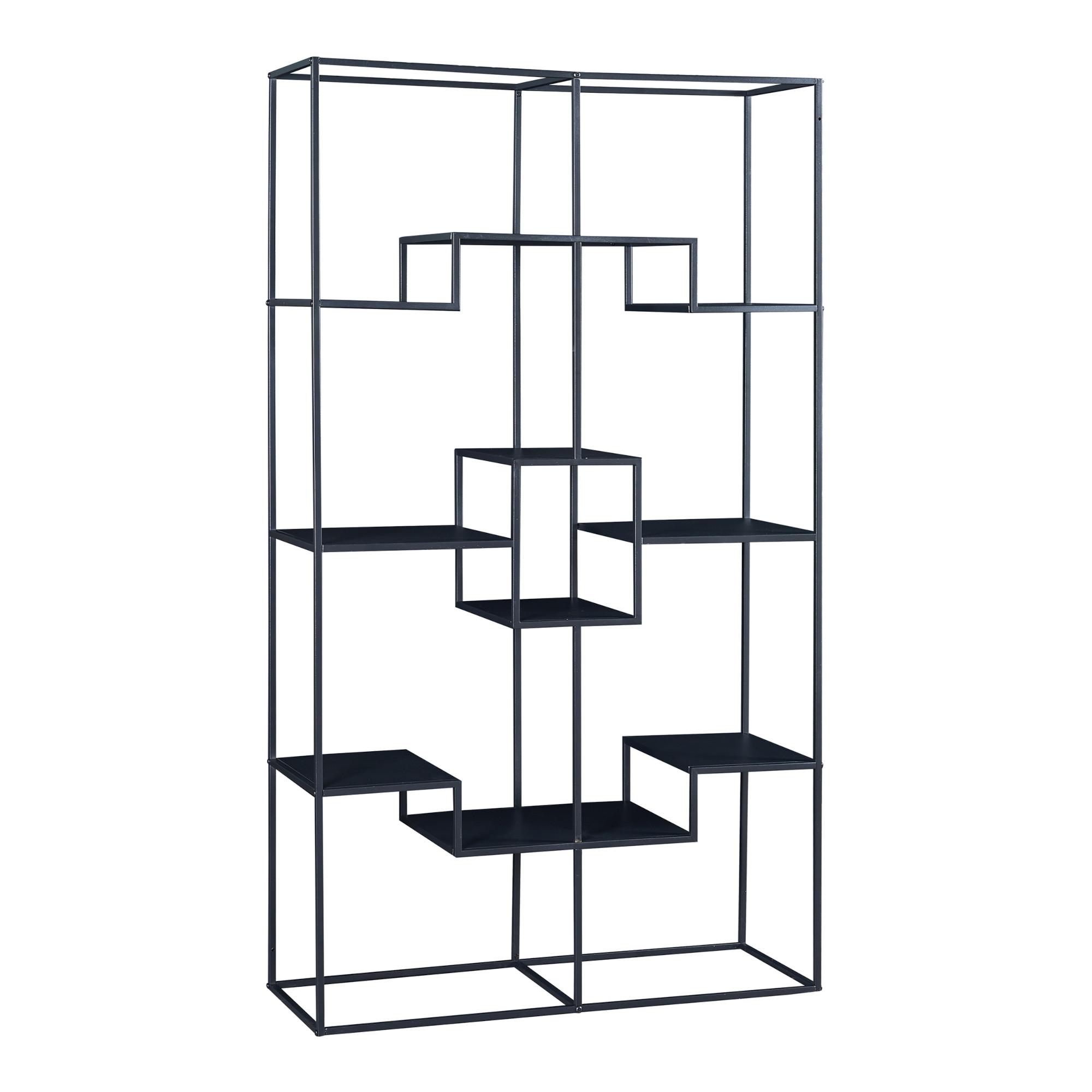 STANDREGAL Råde - Schwarz, Metall (100/180/35cm) - [en.casa]