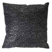 DEKO-KISSEN BAROCK Schwarz, Silber - Silberfarben/Schwarz, Textil (12/45/45cm) - MCW