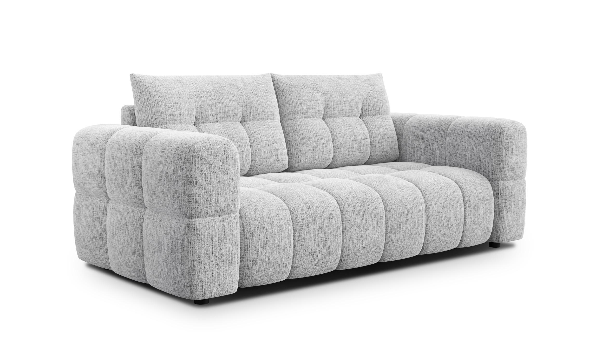 SOFA CLOUDI 2,5-Sitzer, hellgrau - Hellgrau/Schwarz, Holz/Textil (211/89/104cm) - Wozimo