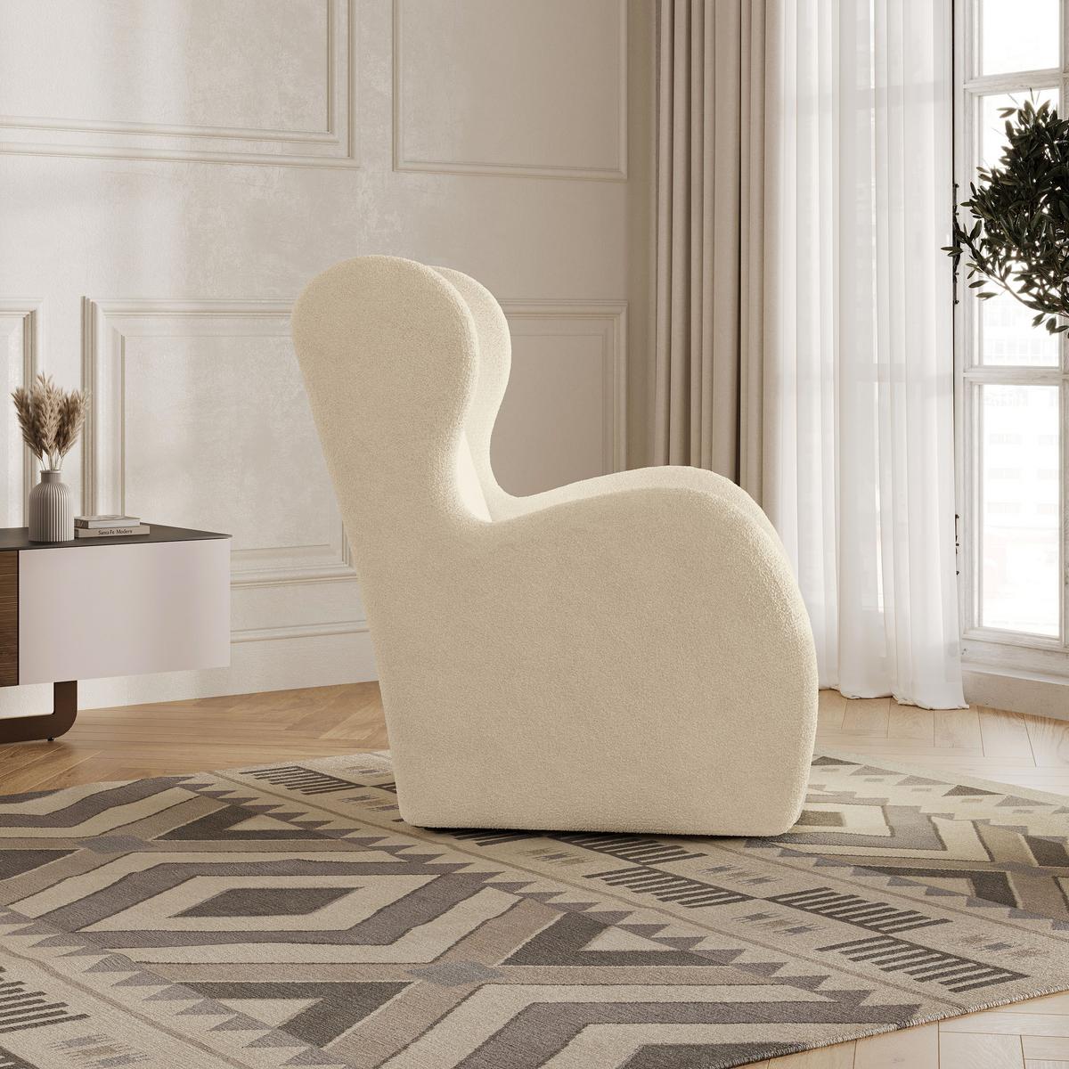 SESSEL MASTI Polstersessel Loungesessel ergonomisch, Creme - Creme, Holzwerkstoff/Kunststoff (74/100/86cm) - MASSENO