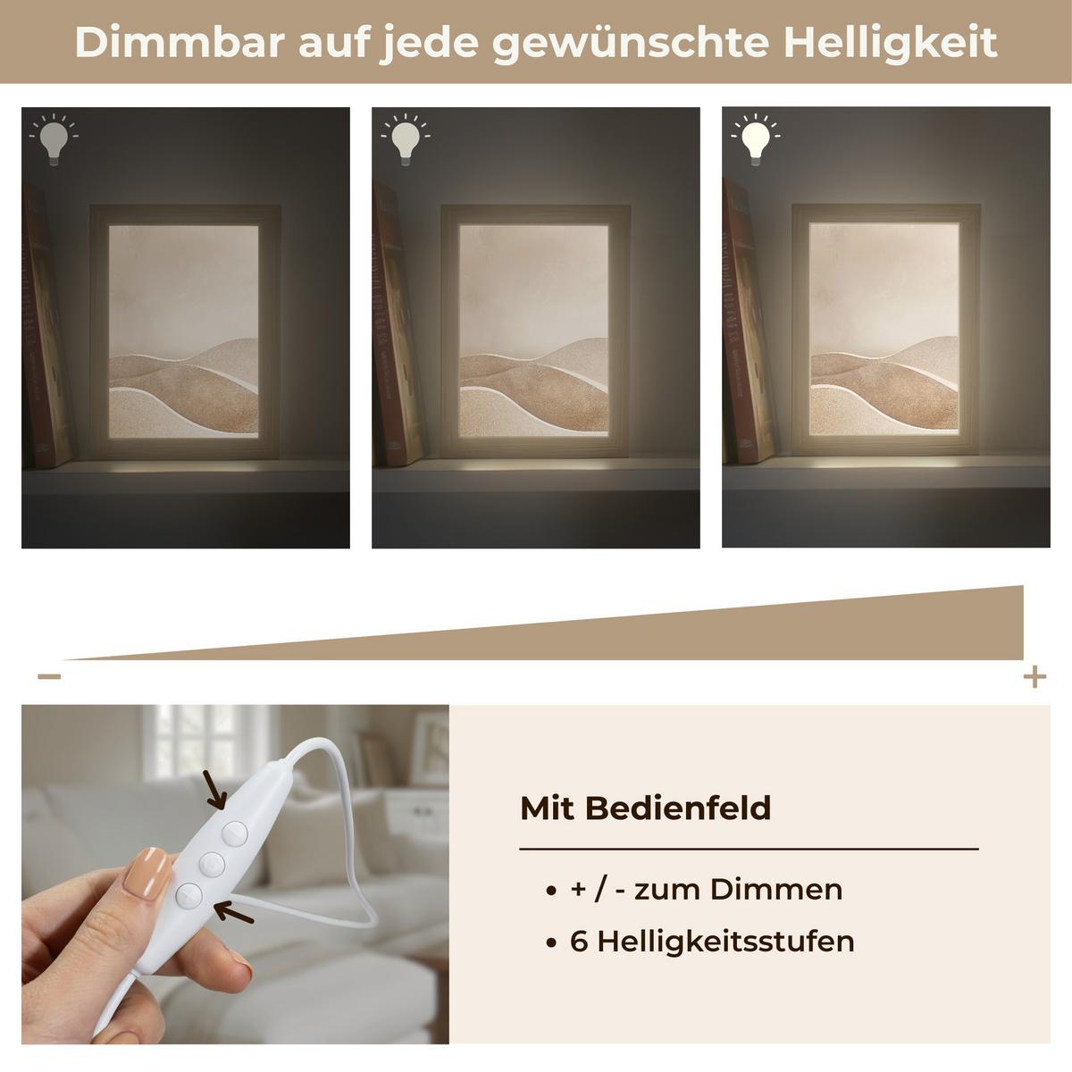 TISCHLEUCHTE Beige - Natur - Abstrakt - Modern 15x20 cm - Champagner, Holzwerkstoff (8/15/20cm) - OnlyWow