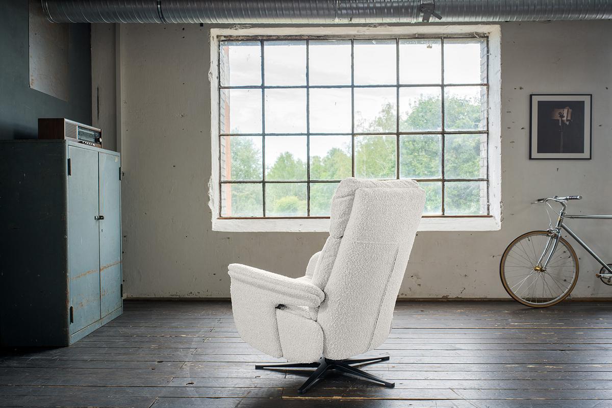 RELAXSESSEL NAMA Hellgrau Webstoff Relaxfunktion - Hellgrau/Schwarz, Textil/Metall (78/111/86cm) - KAWOLA