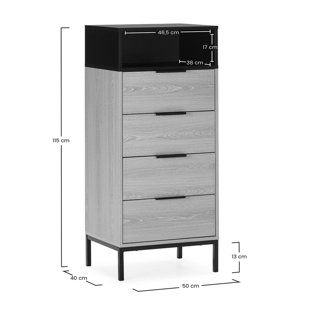 KOMMODE 50/115/40 Nieve Eichenfarbe - Honigeiche, Holzwerkstoff (50/115/40cm) - VS Venta-stock