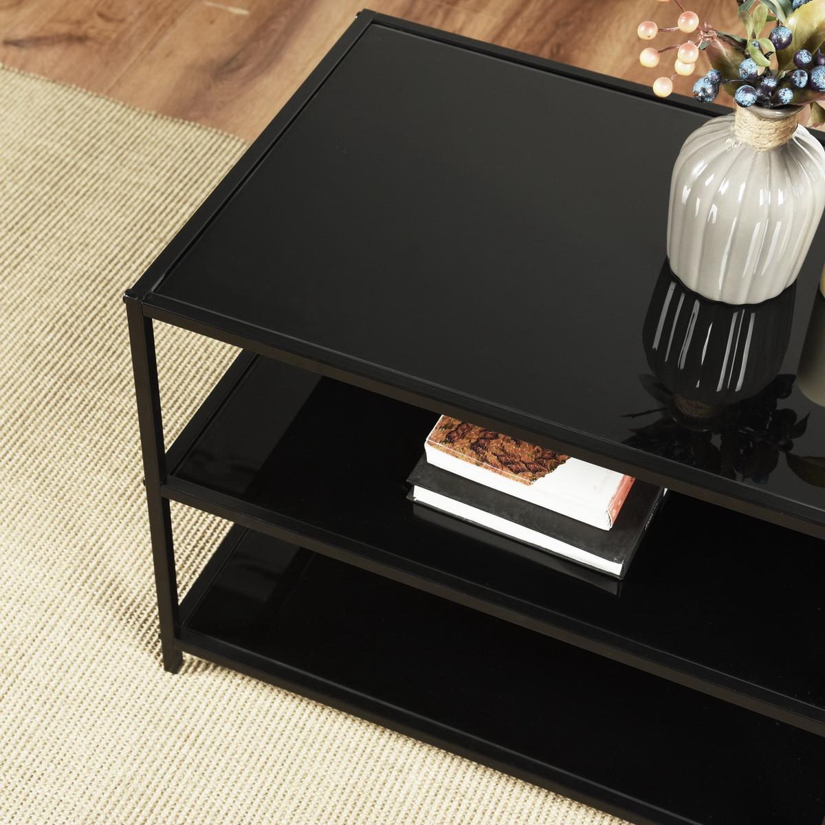 COUCHTISCH rechteckig Glas - Sonoma Eiche, Glas/Metall (110/40/42cm) - Urban Meuble