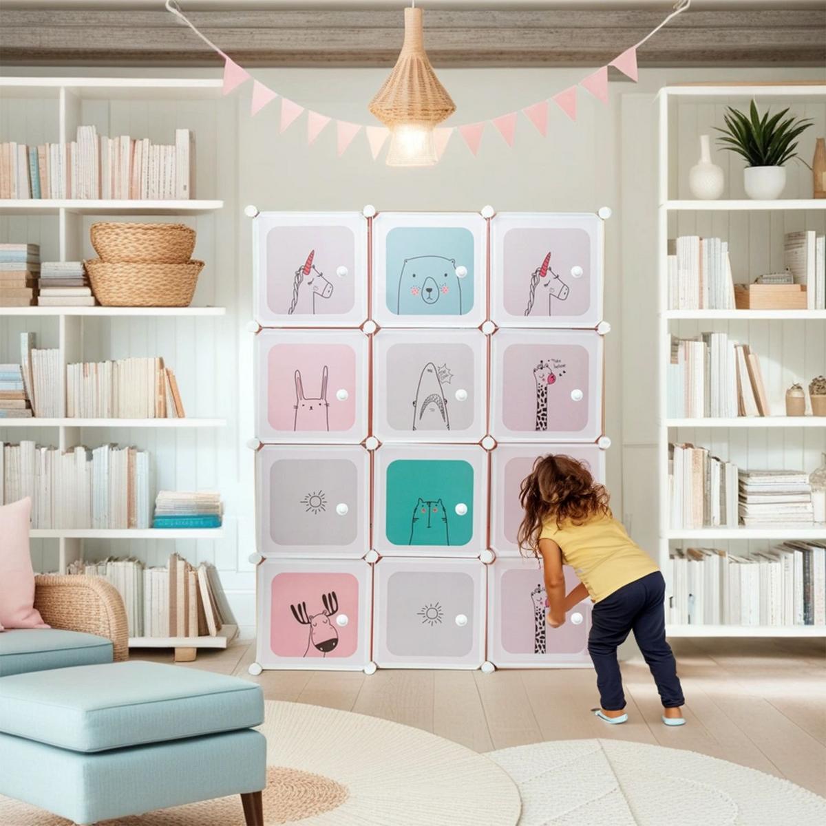 STECKREGAL für Kinder - Pink, Kunststoff (47/145.5/111cm) - Intirilife