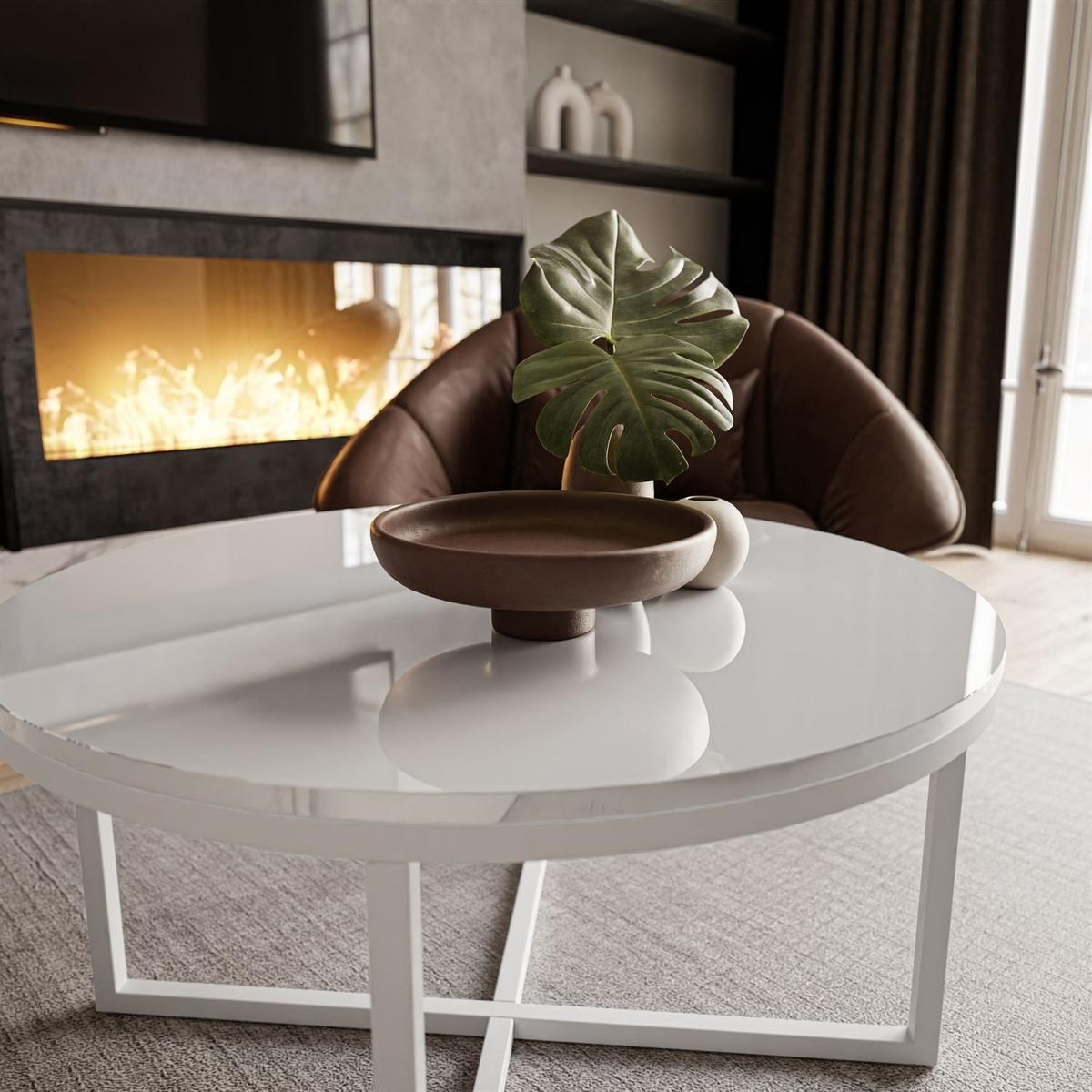 COUCHTISCH CIRI-X Hochglanz - Weiß, Holzwerkstoff (70/70/45.6cm) - Lookway