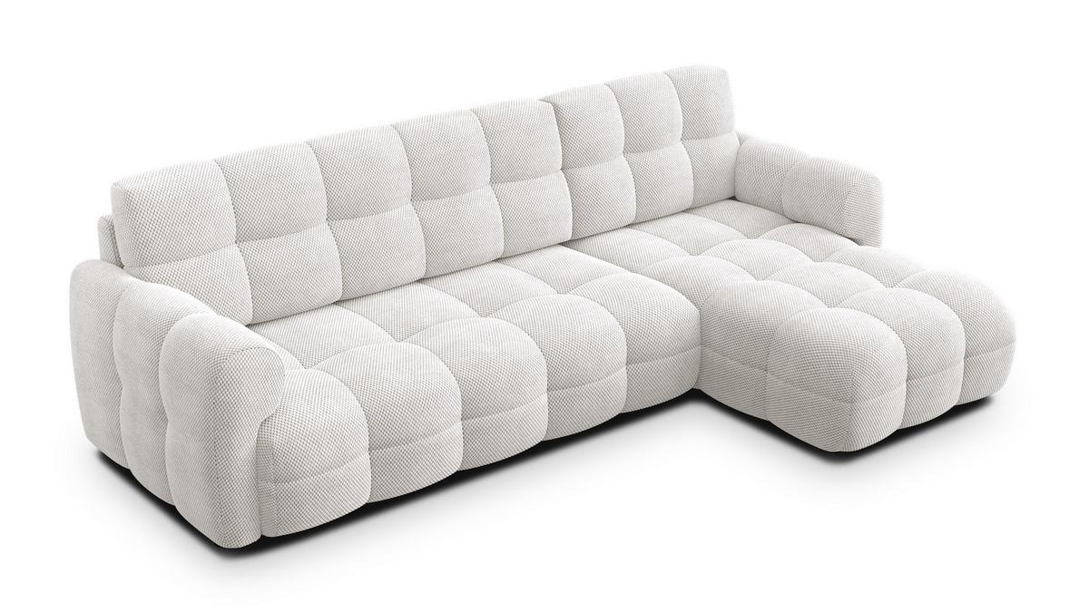 ECKSOFA MELLOW 4-Sitzer, creme - Creme/Schwarz, Holz/Textil (262/156cm) - Wozimo