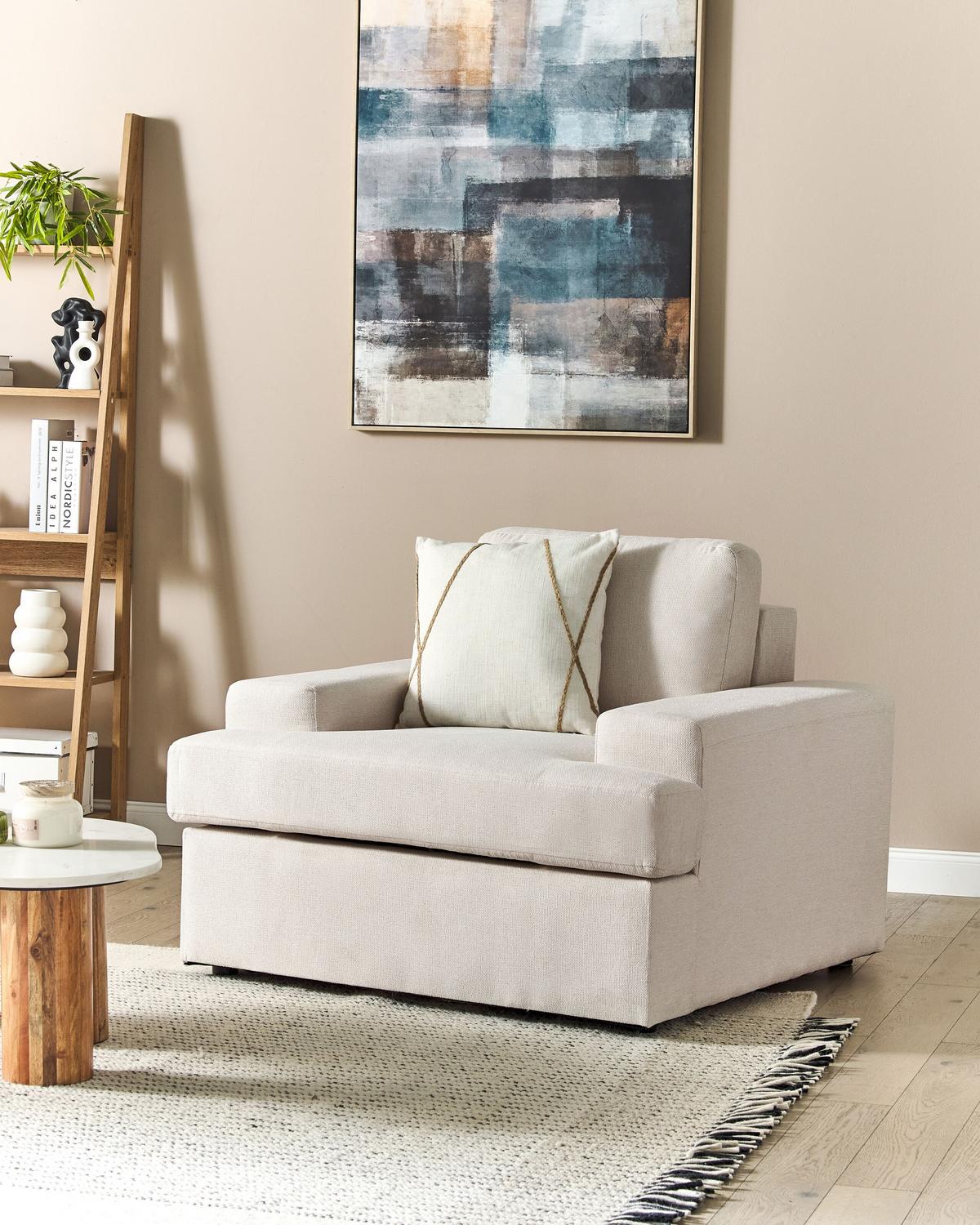 SESSEL hellbeige Alla - Beige, Textil (108/85/103cm) - Beliani