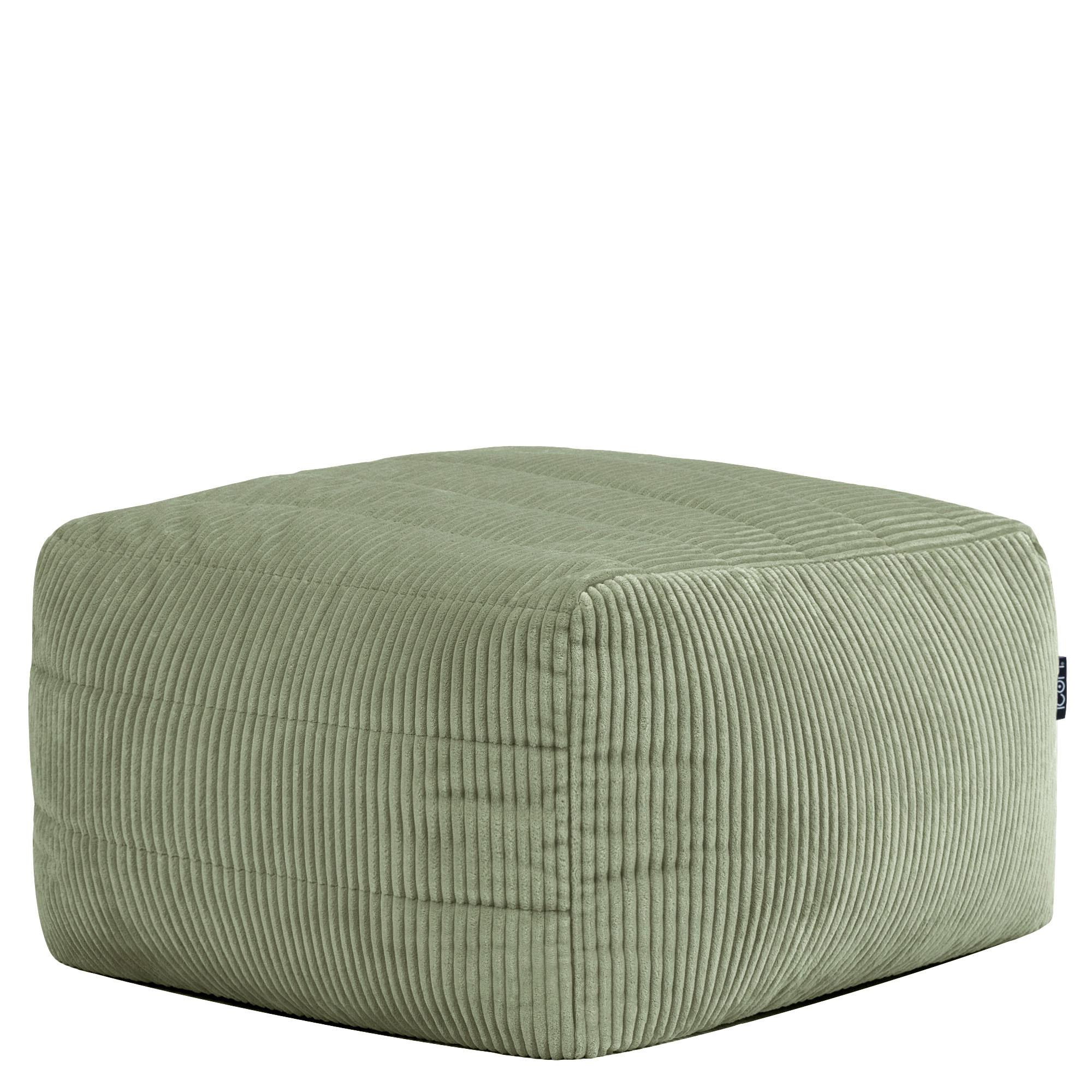 SITZSACK-HOCKER Noa modular Cord - Salbeigrün, Textil (75/70/78cm) - icon