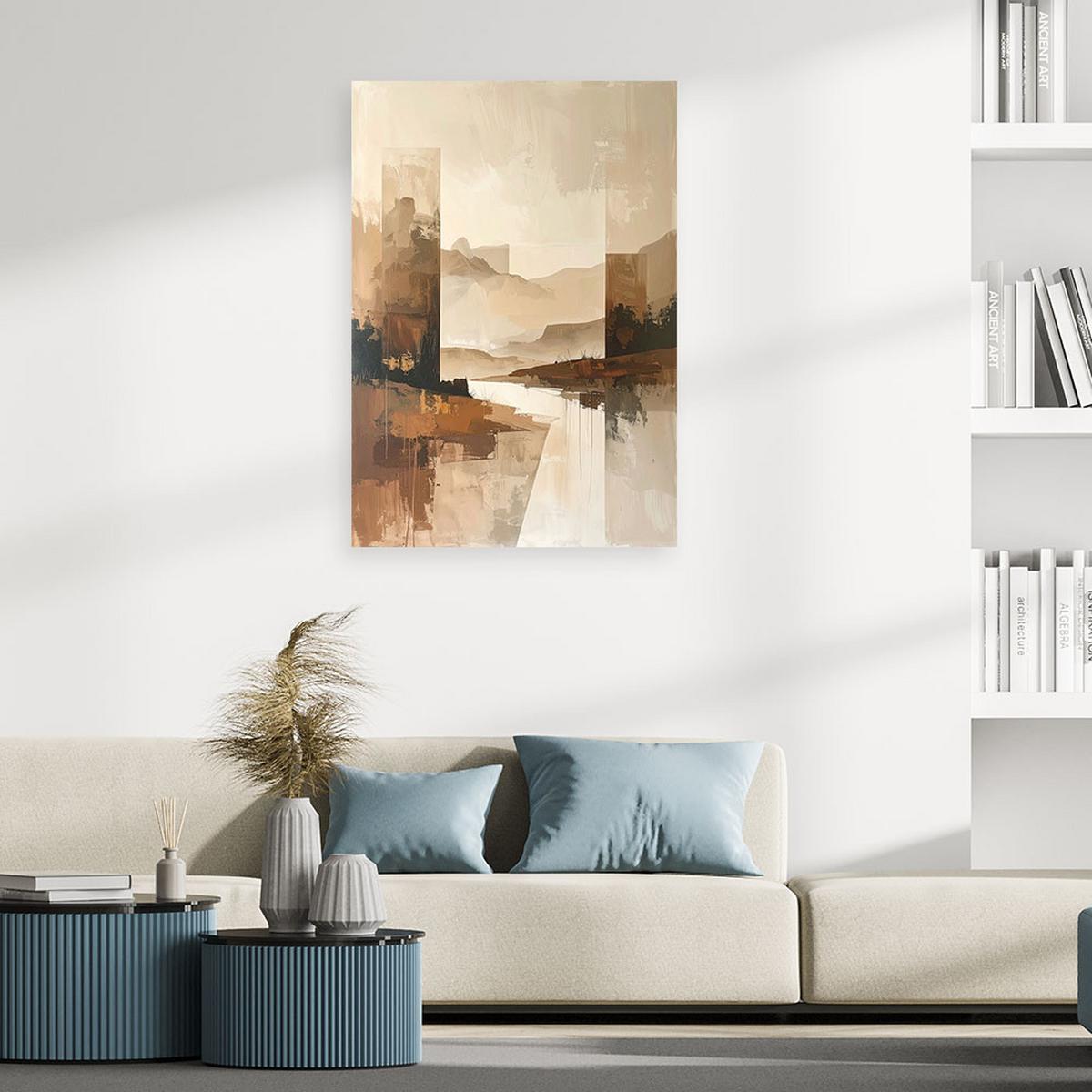 LEINWANDBILD Abstraktion 70x100cm - Beige, Textil (70/100cm) - Feeby