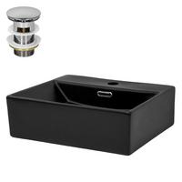 WASCHBECKEN - Schwarz, Keramik (36/13/41.5cm) - ML-DESIGN