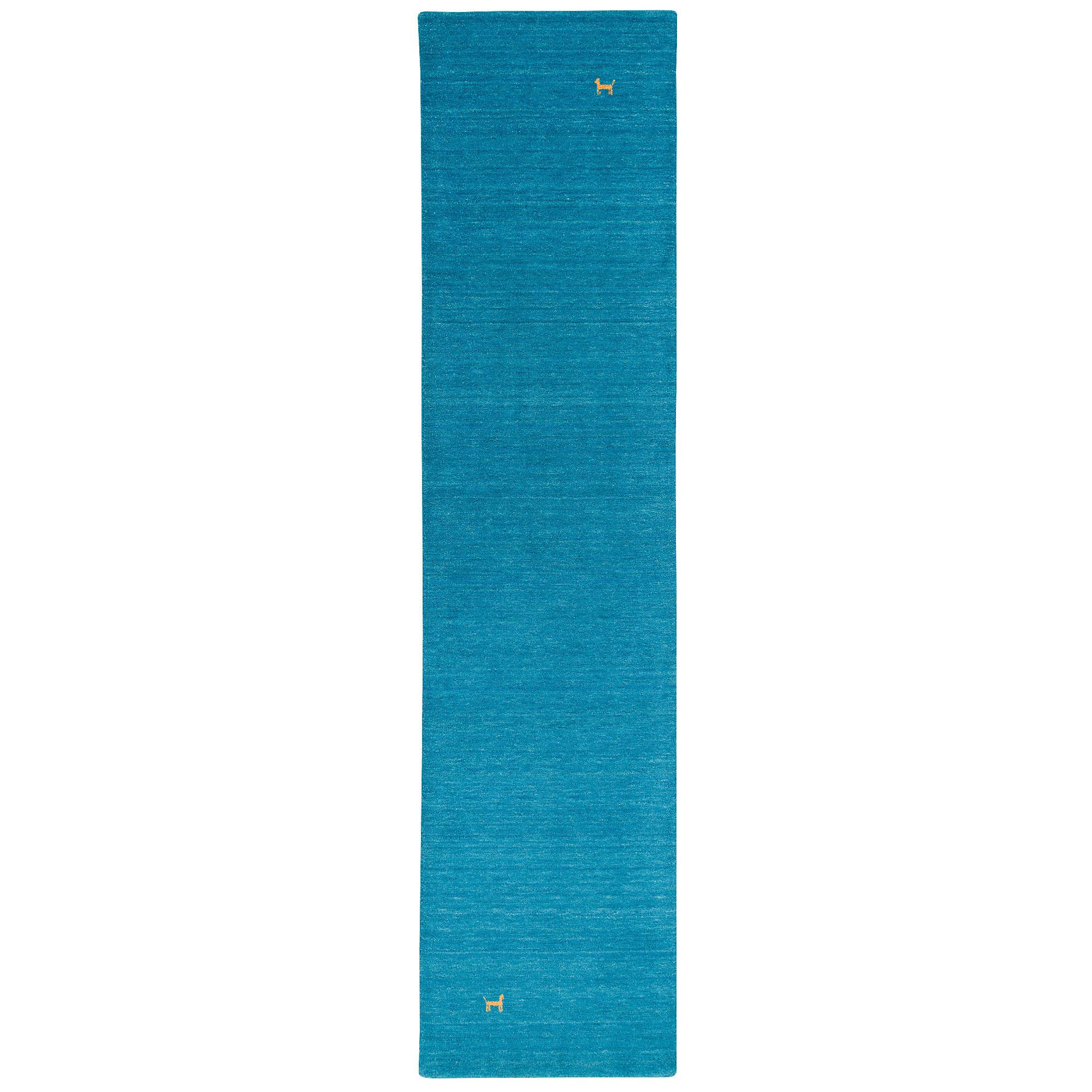 NATUR TEPPICH LÄUFER INDO NEPAL GABBEH SHIVA - Türkis, Textil (70/300cm) - Pergamon
