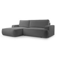 ECKSOFA L Form Ablia Dunkelgrau 267/168/87 cm mit Schlaffunktion L - Dunkelgrau/Schwarz, Kunststoff/Textil (168/267cm) - AX Living