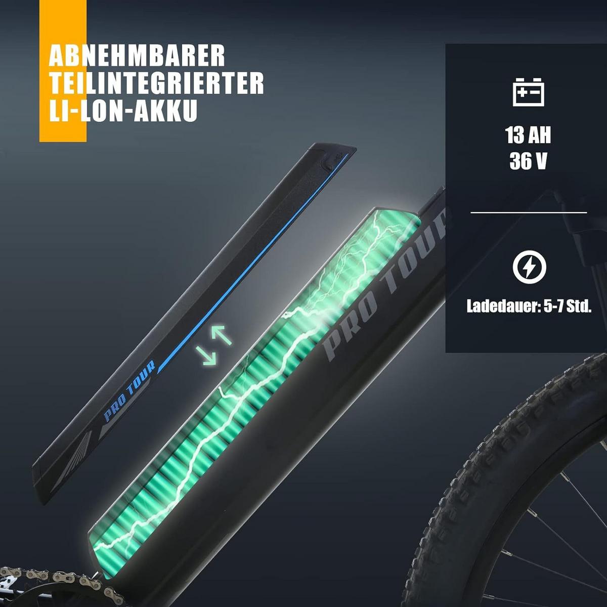 ELEKTROFAHRRAD 27,5 Zoll 25km/h Reichweite 50-90 km - Blau, Metall (125cm) - Nettlife