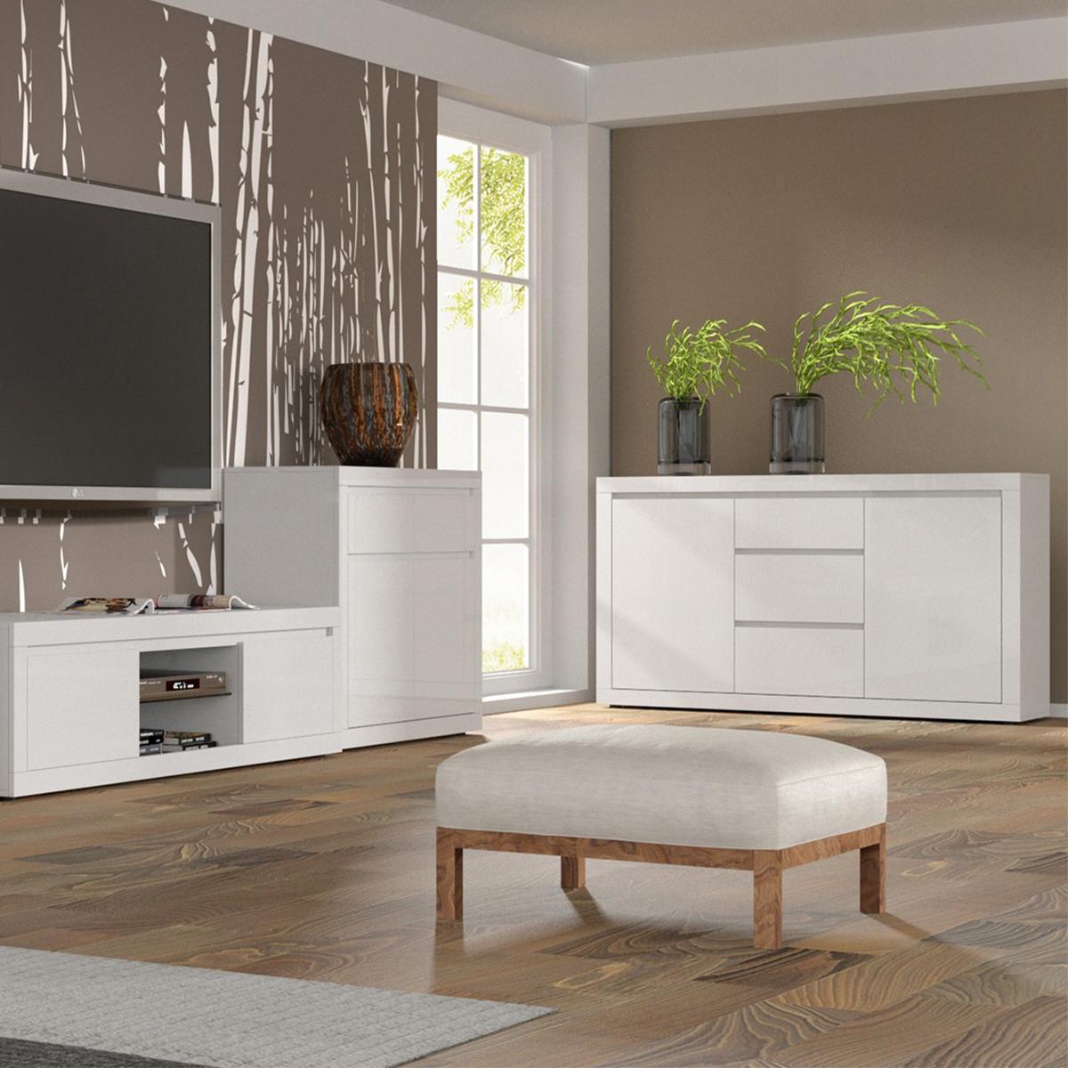SIDEBOARD Olia Weiß - Weiß, Holzwerkstoff (150/89/40cm) - Petits-meubles