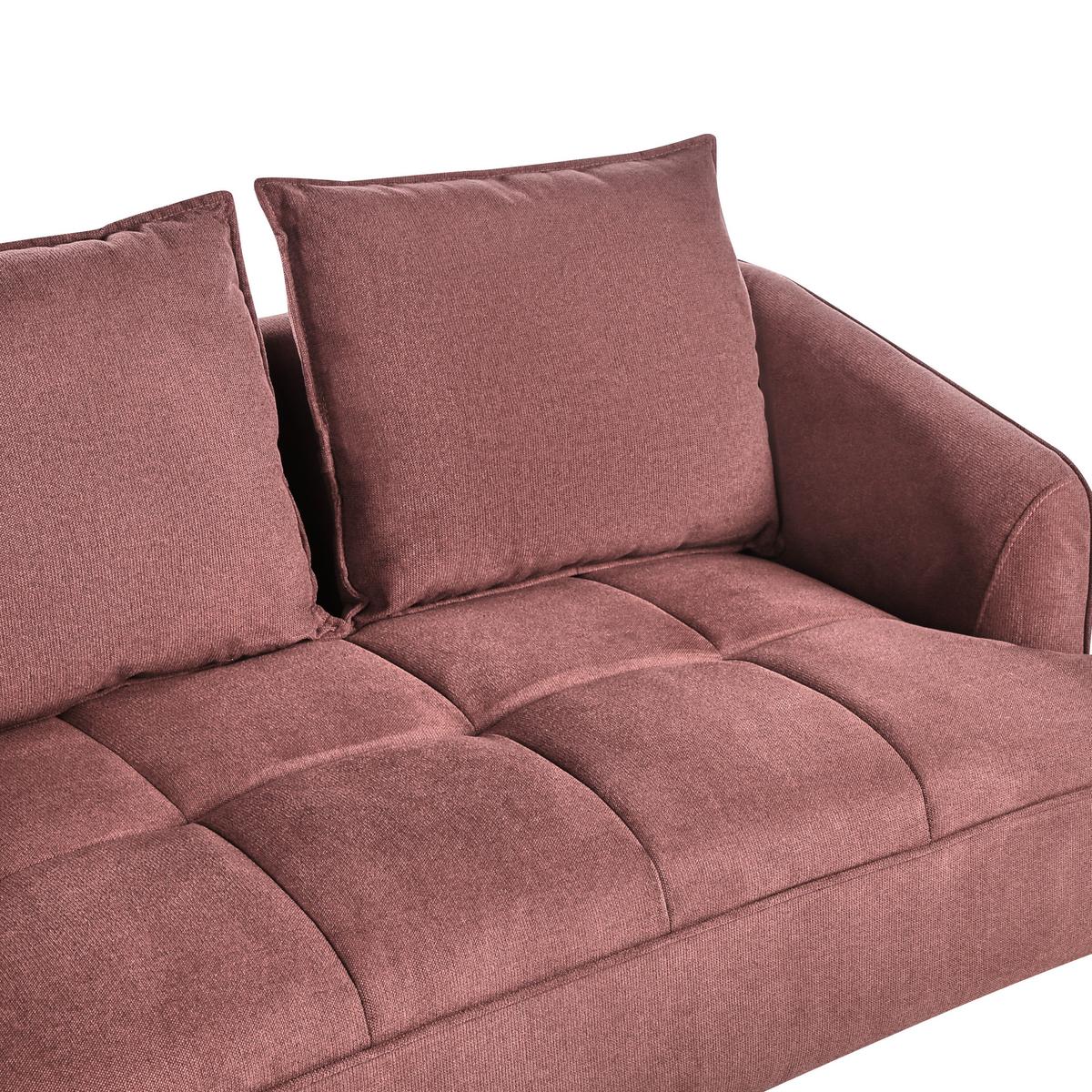 2-SITZER-SOFA Stoff Burgunderrot Hobro - Dunkelrot, Textil (147/87/85cm) - Beliani
