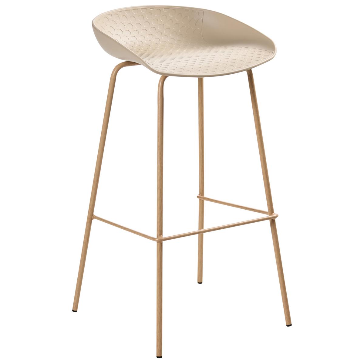 BARSTUHL 4er-Set Beige Venlo - Hellbraun, Kunststoff (43/84/44cm) - Beliani