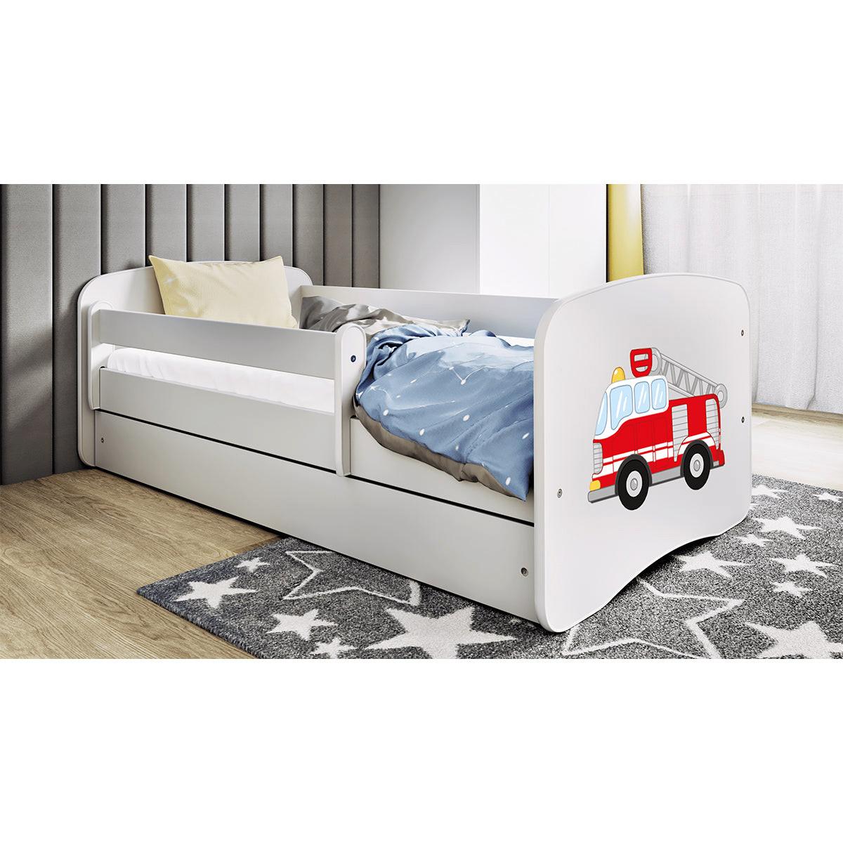 BETT Weiß - Rot/Weiß, Holzwerkstoff (80/180cm) - Petits-meubles